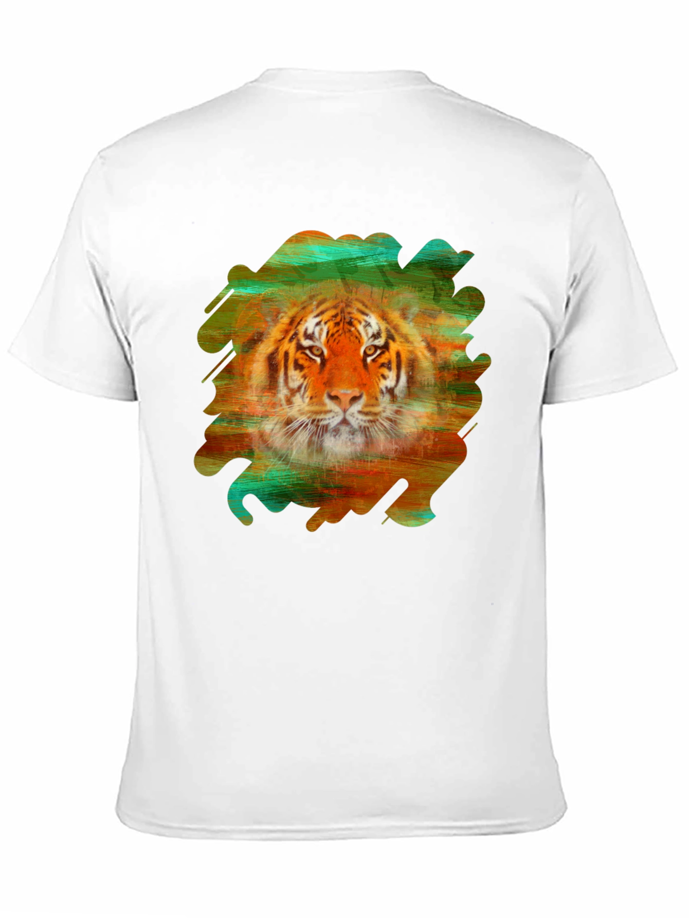 Black Tiger Graphic Tee - Brushstroke Design Black T-Shirt view 11