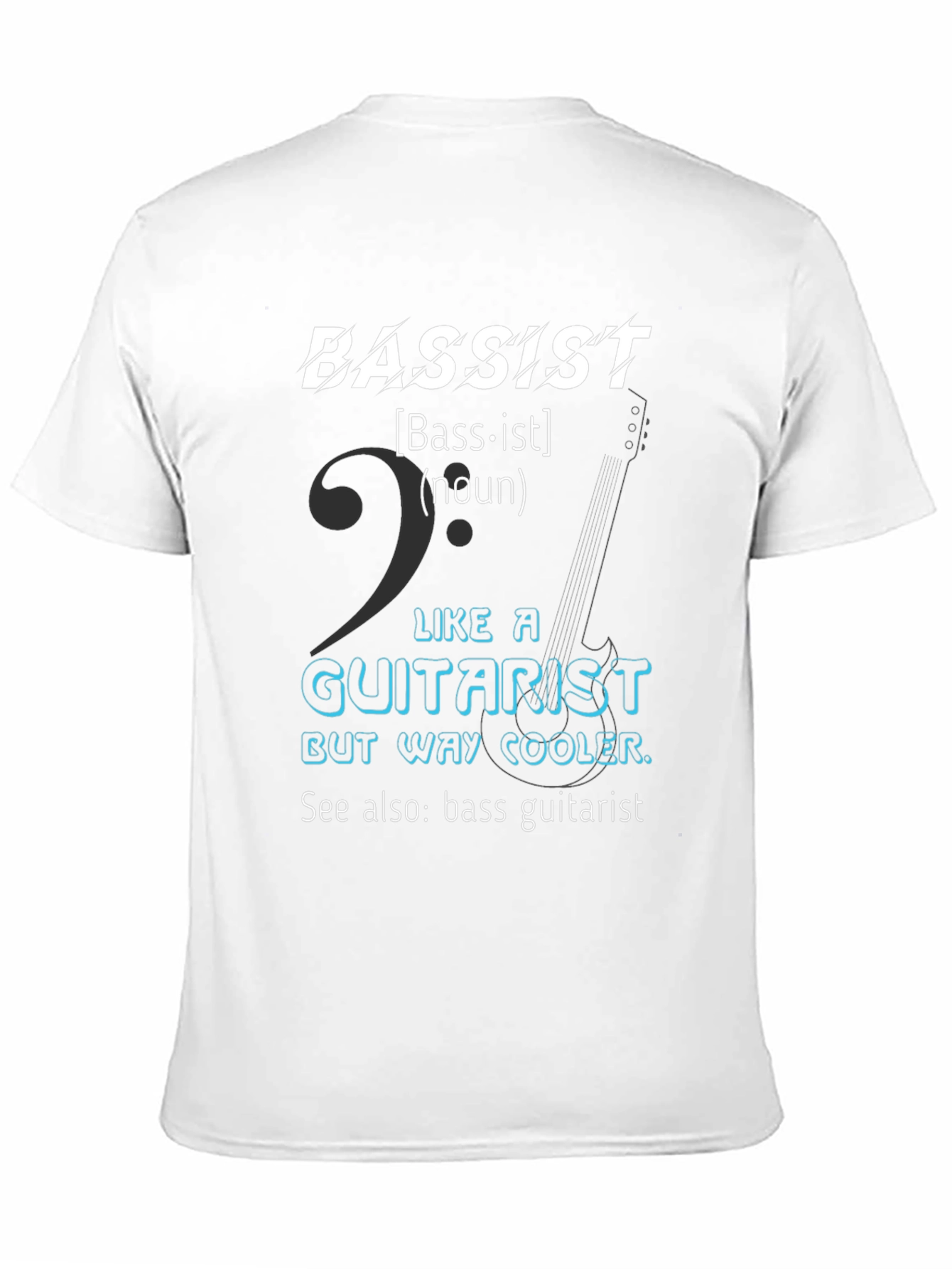 Black Bassist Definition Graphic T-Shirt view 11