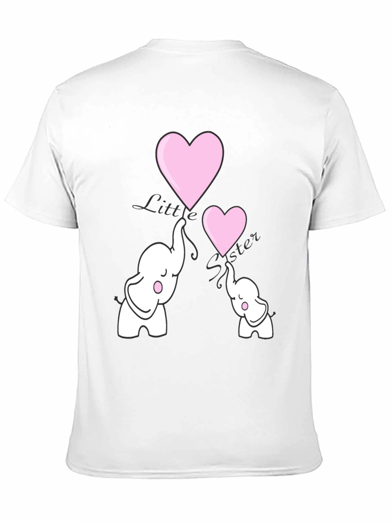 Black Cute Elephant Heart Graphic Tee - Black view 11
