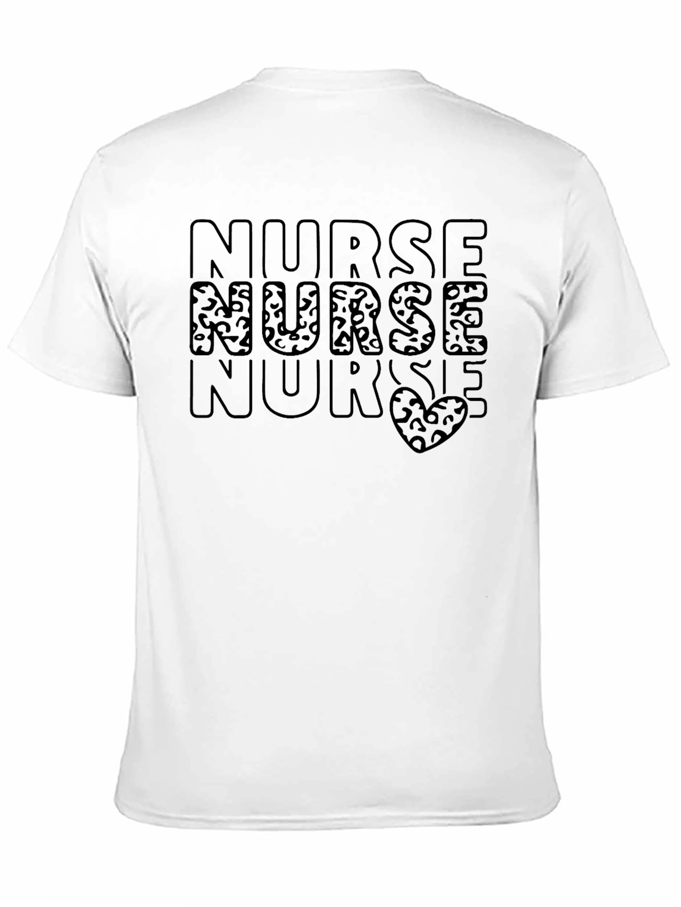 Black Nurse Leopard Print Heart T-Shirt view 11