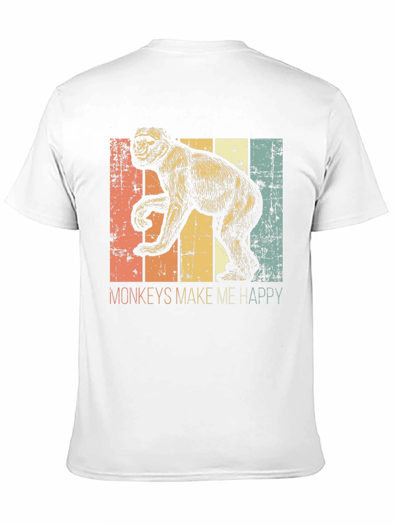Black Vintage Monkeys Make Me Happy Graphic Tee view 11