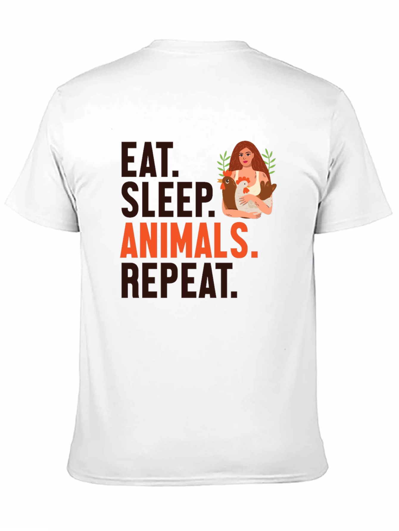 Black Eat Sleep Animals Repeat T-Shirt view 11