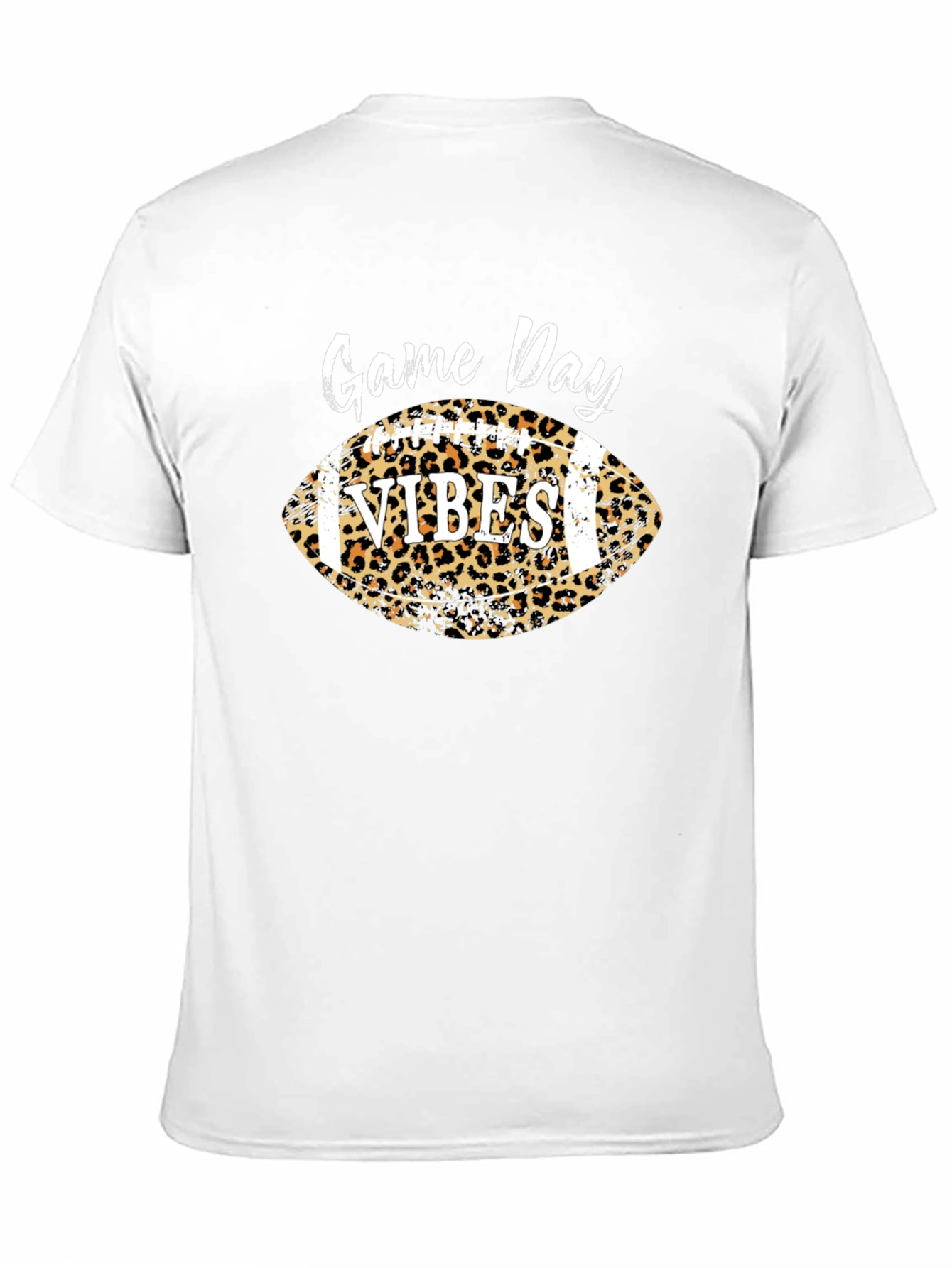 Black Game Day Vibes Football Leopard Print T-Shirt view 11