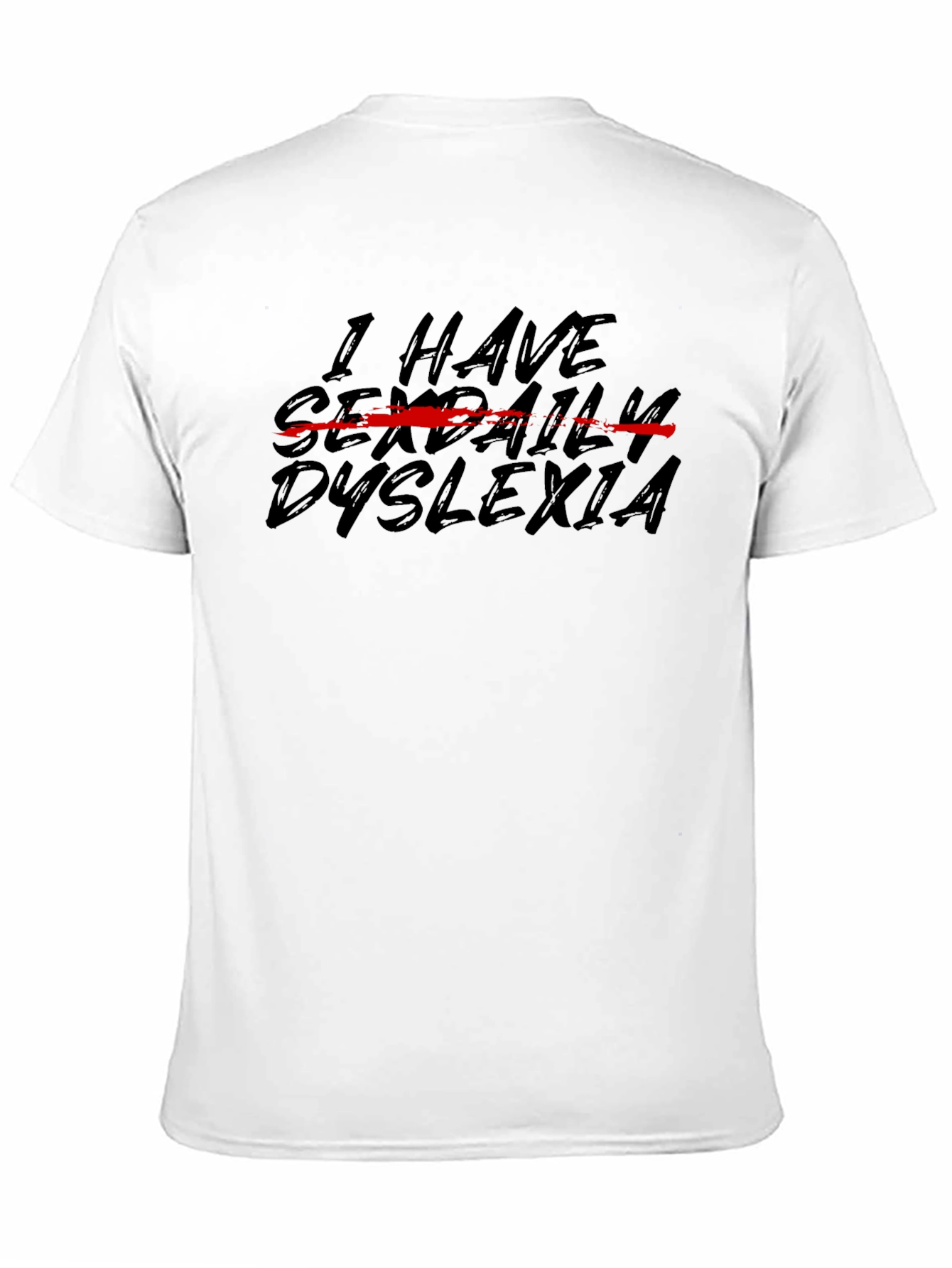 Black Humorous 'Sexual Dyslexia' Graphic T-Shirt view 11