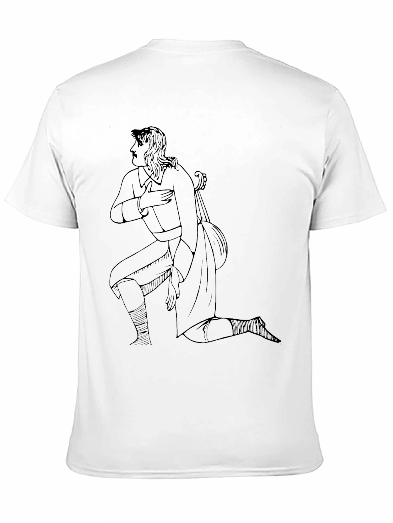 Black Line Art Graphic Black T-Shirt view 11