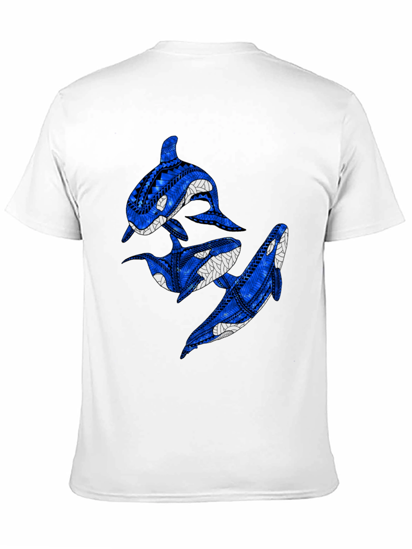 Tribal Orca Whale Black Graphic Tee - 11