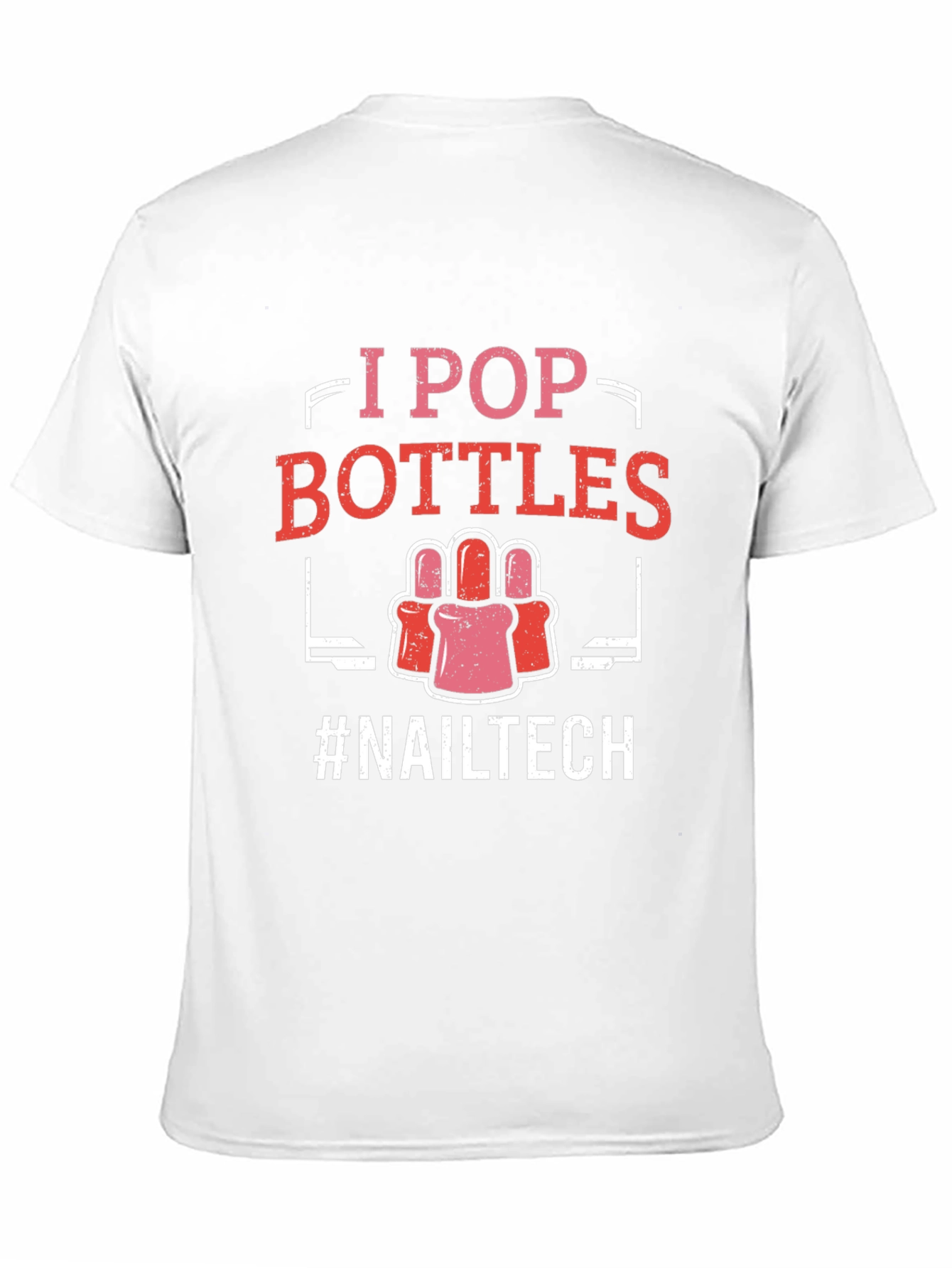 Black I Pop Bottles Nail Tech T-Shirt view 11
