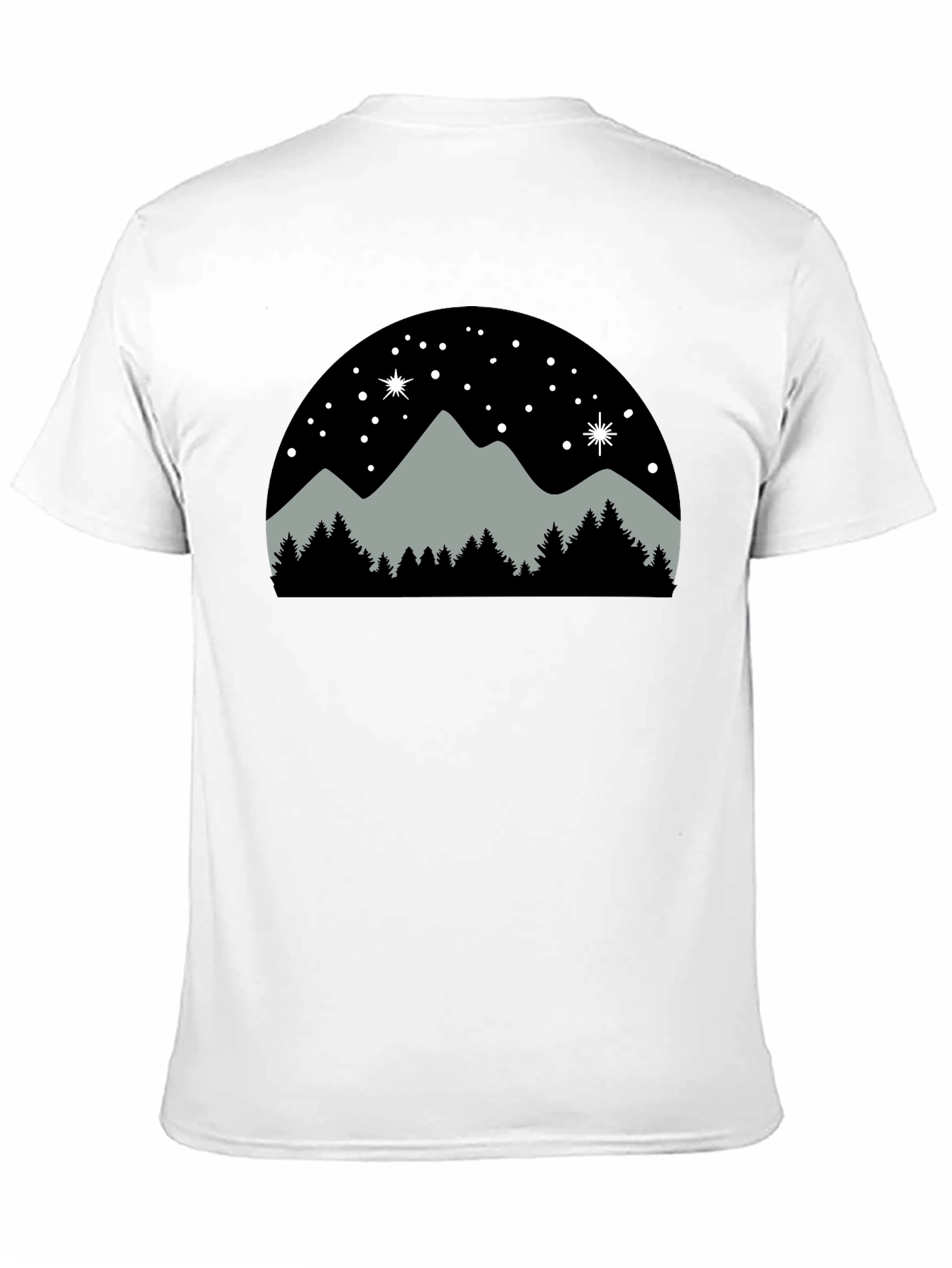 Black Mountain Night Scene T-Shirt view 11