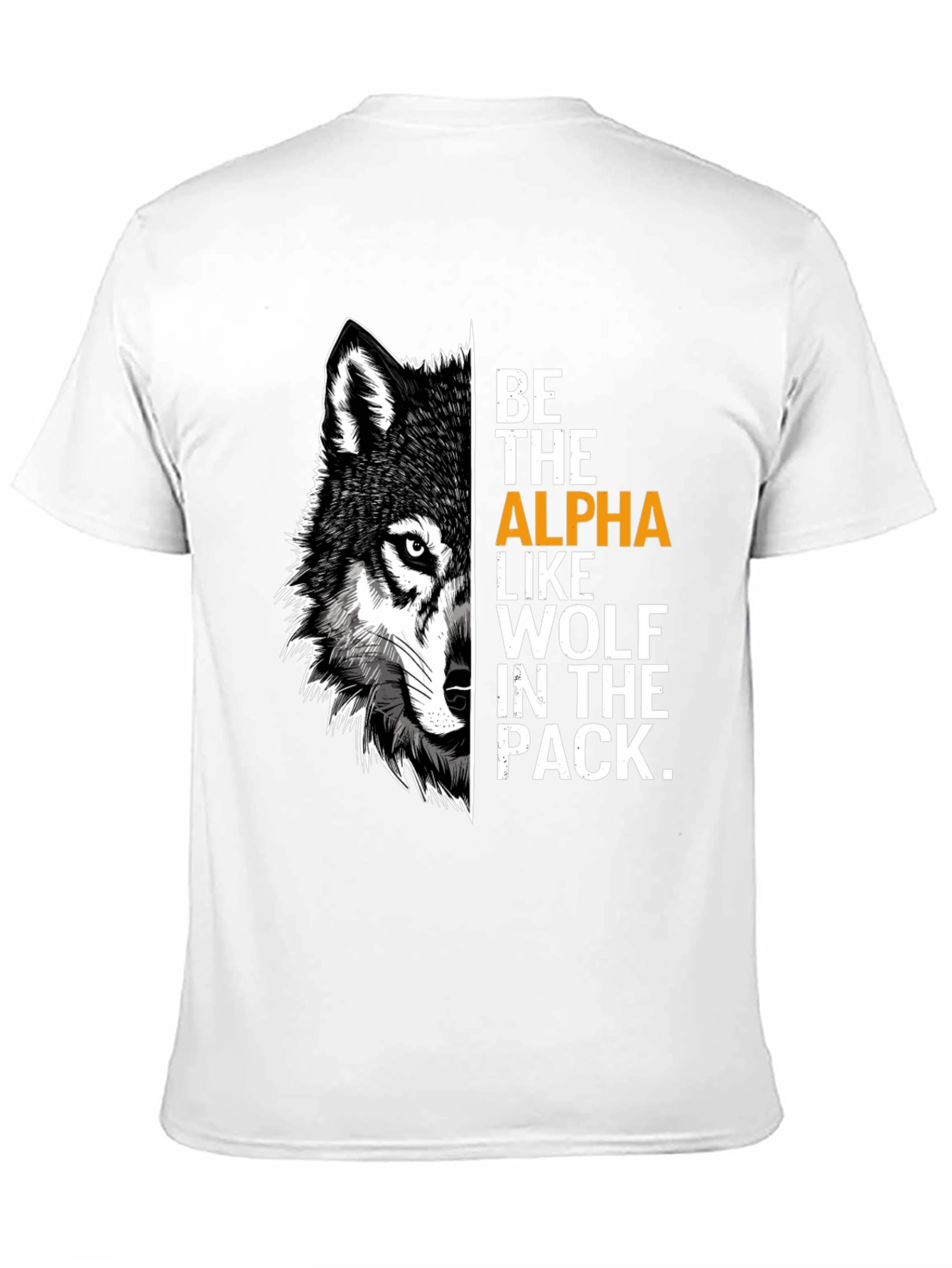 Black Be the Alpha Wolf Graphic Print T-Shirt view 11