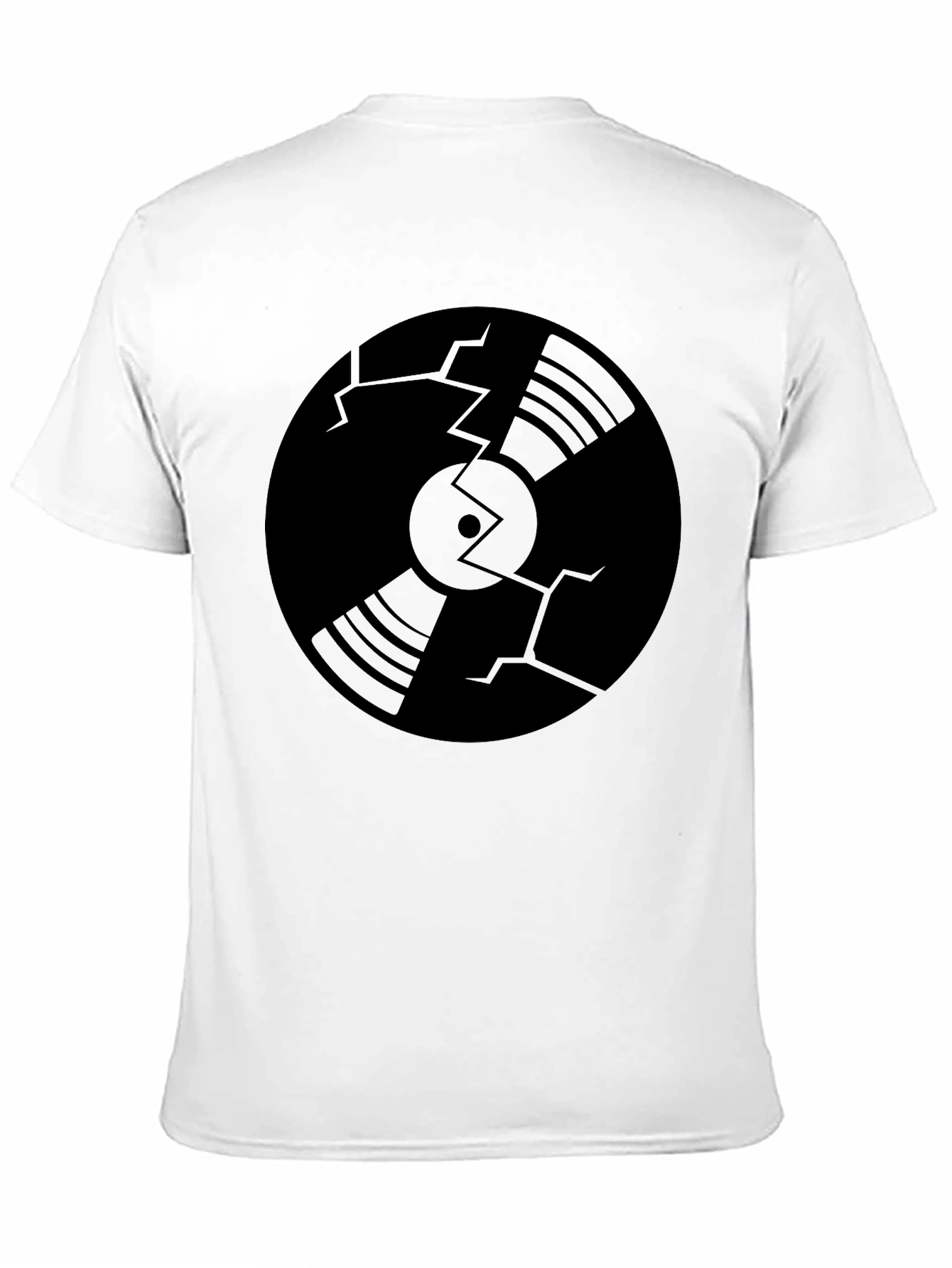Black Cracked Vinyl Record Graphic T-Shirt view 11