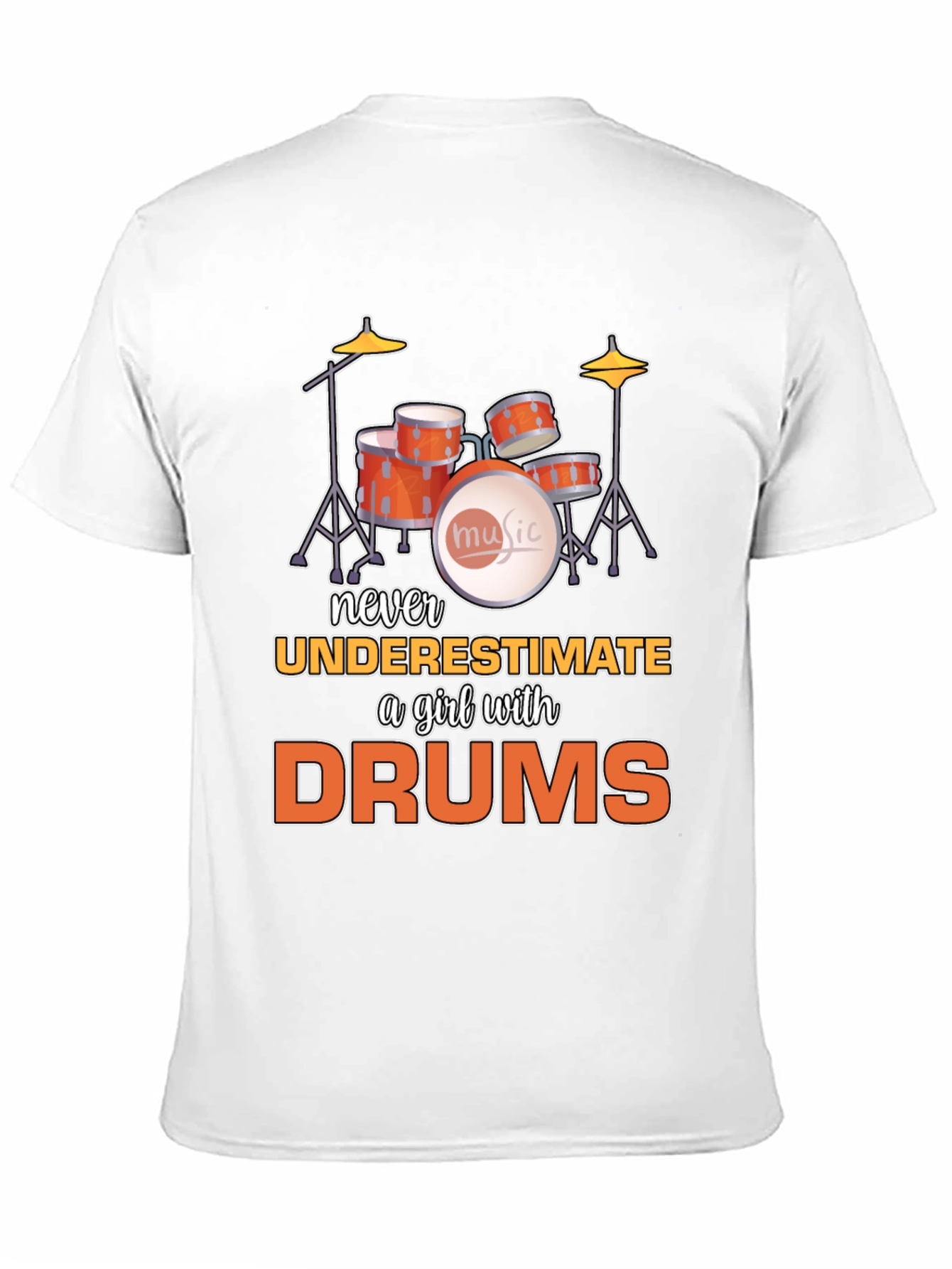 Black Never Underestimate a Girl with Drums T-Shirt view 11