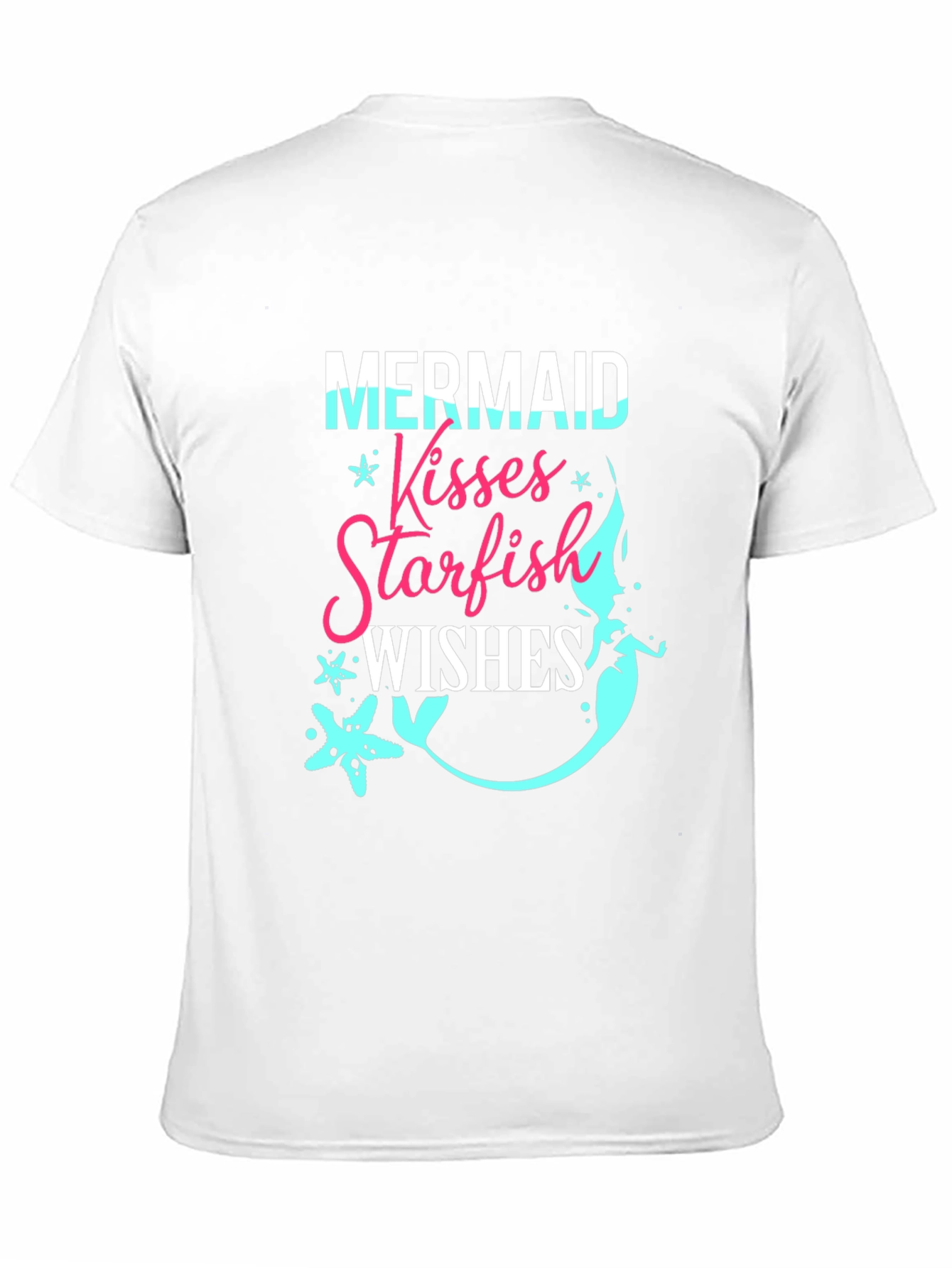 Black Mermaid Kisses Starfish Wishes Graphic T-Shirt view 11