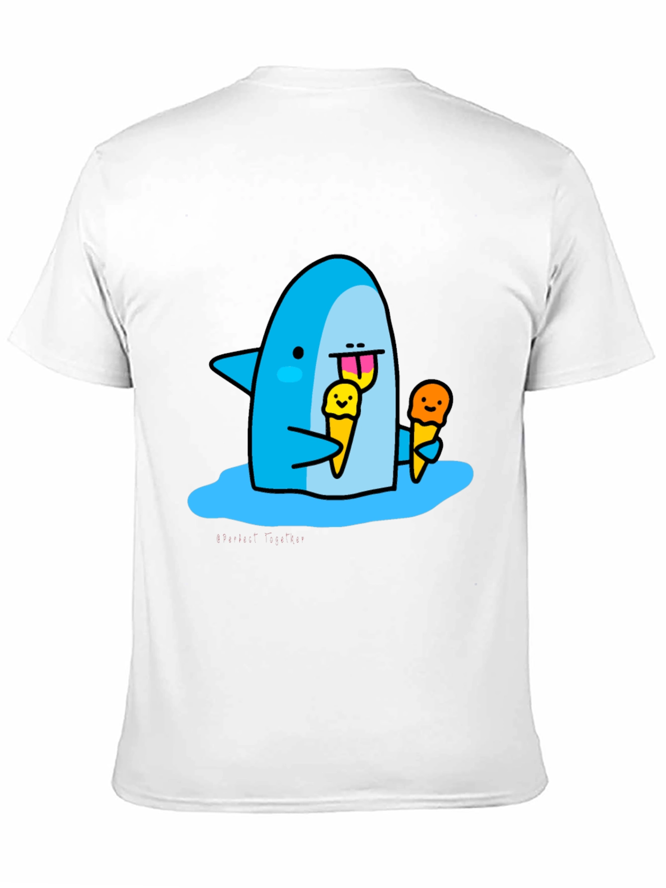 Black Shark Eating Ice Cream Graphic T-Shirt view 11
