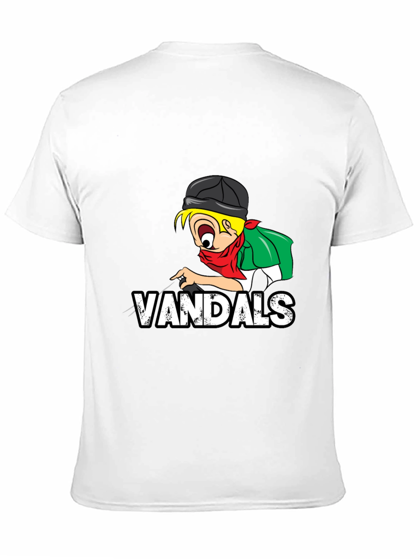 Black Vandals Cartoon Graphic Black T-Shirt view 11