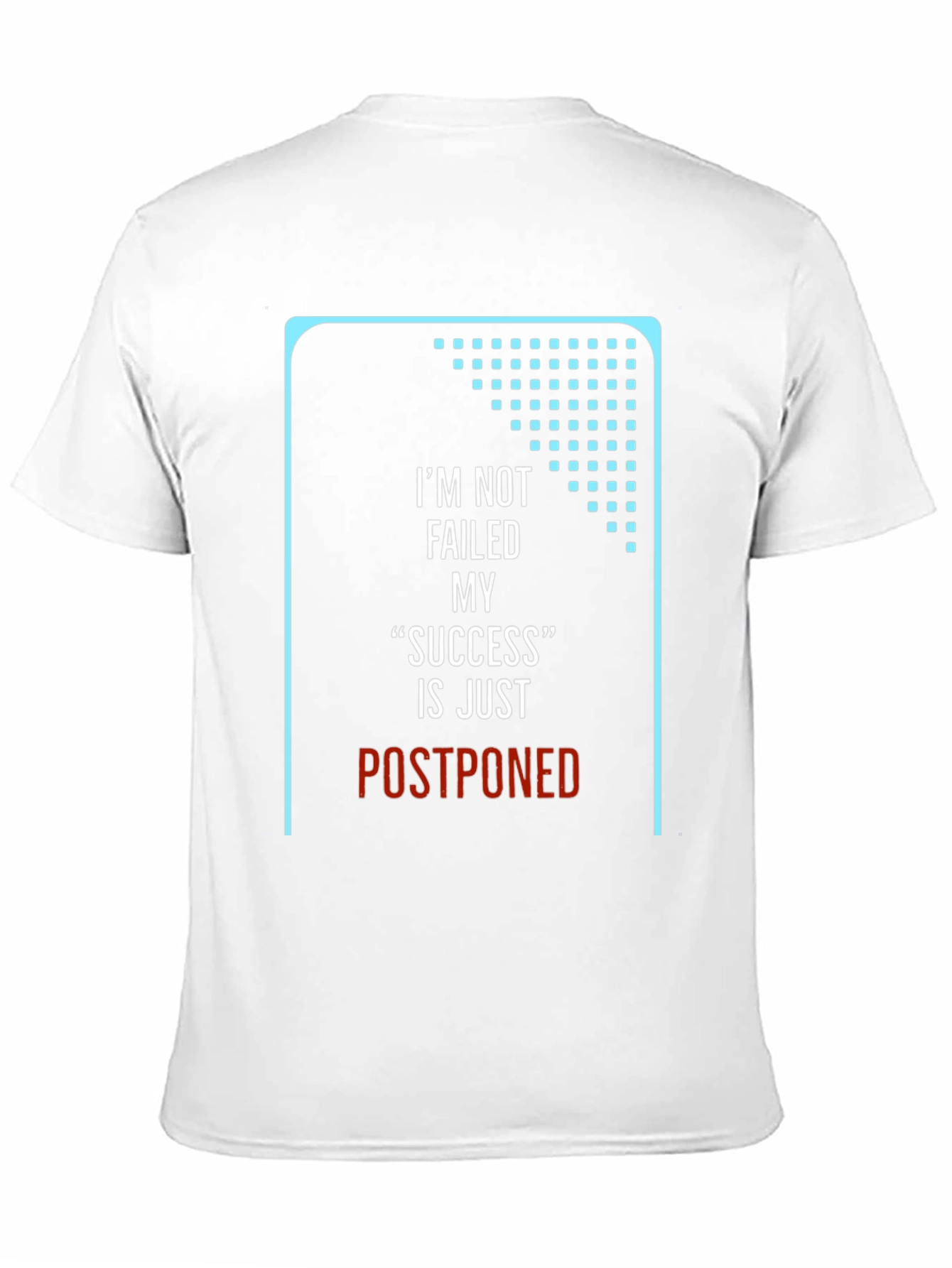 Black Motivational T-Shirt: "Postponed Success" Black Crew Neck view 11