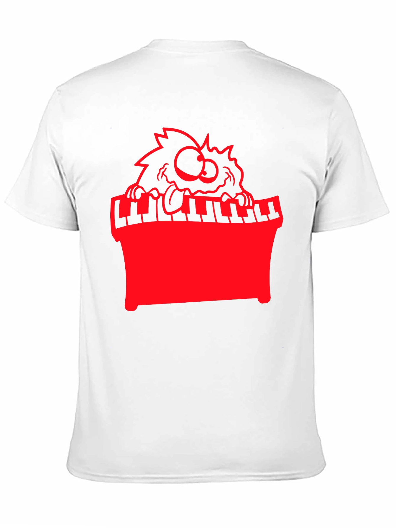 Black Funny Monster Playing Piano Graphic Tee view 11
