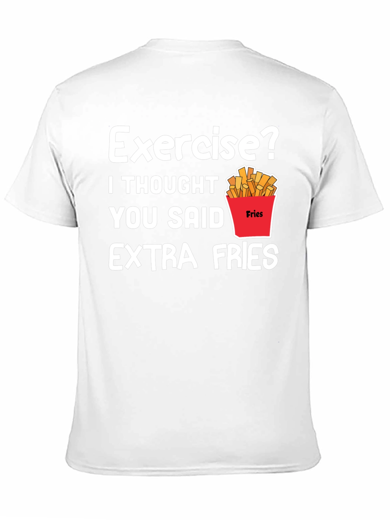 Black Extra Fries T-Shirt - Funny Foodie Tee view 11