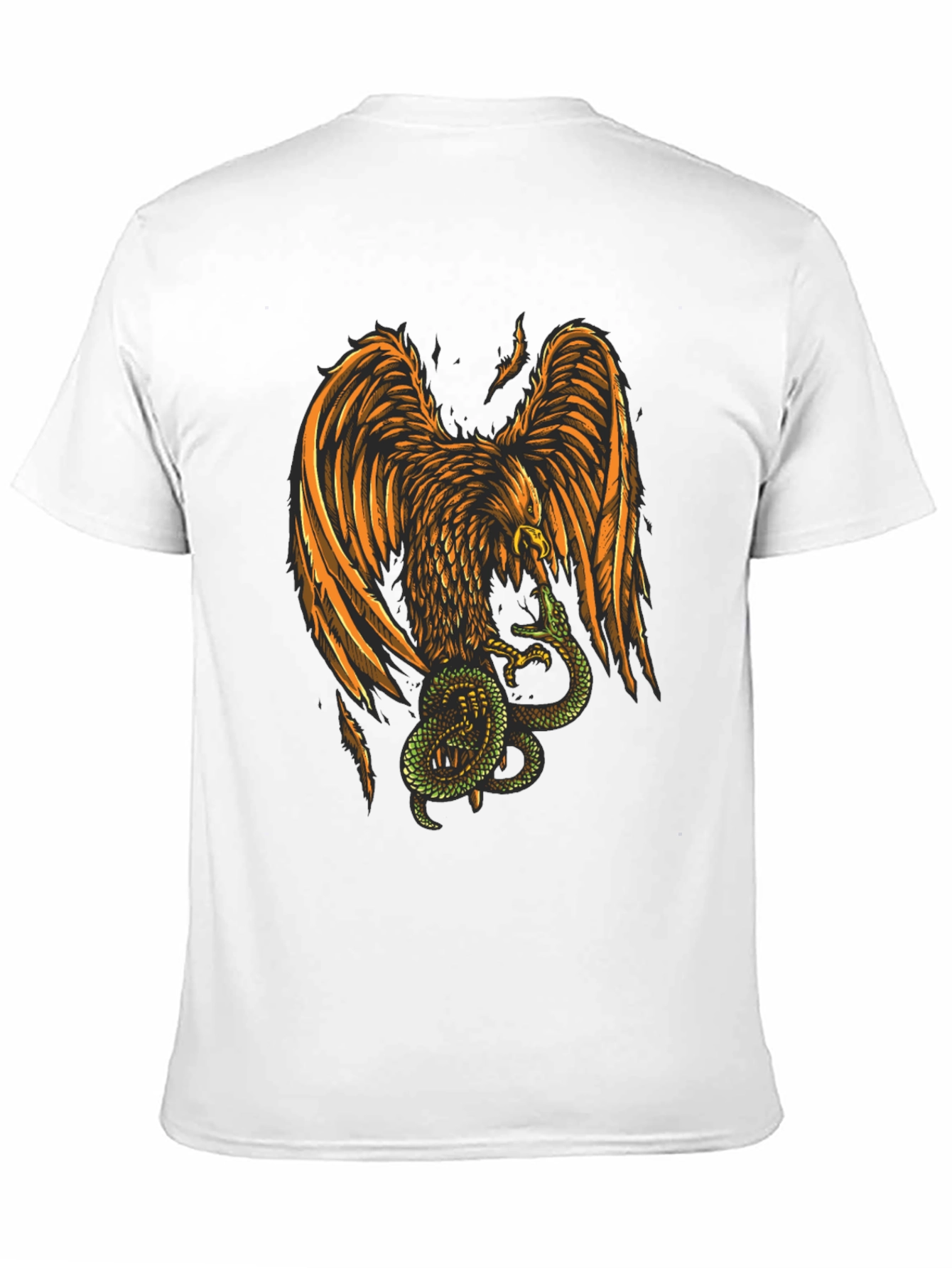 Black Eagle & Snake Graphic T-Shirt - Stylish Mens Tee view 11