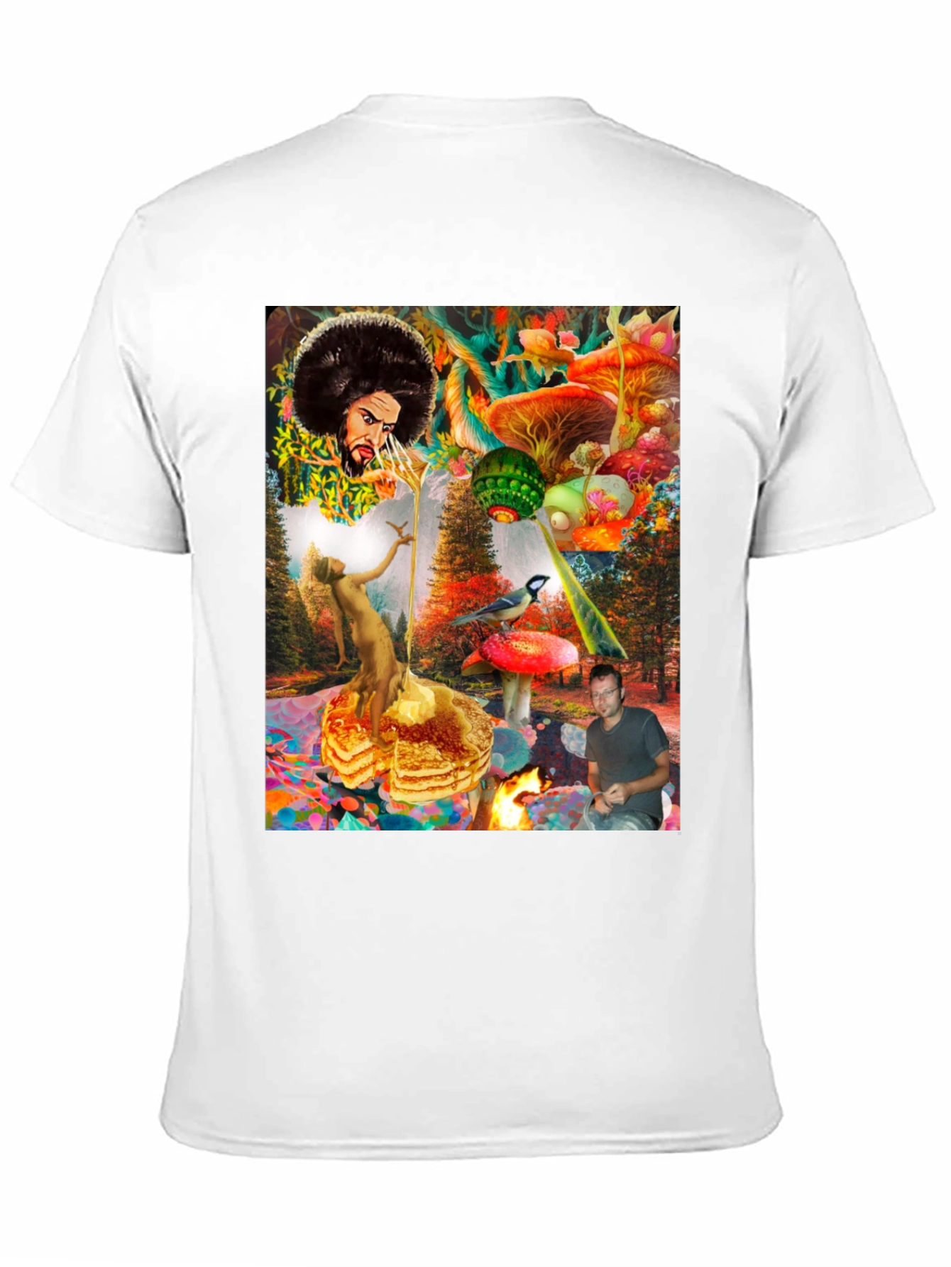 Black Psychedelic Fantasy Graphic Print T-Shirt view 11