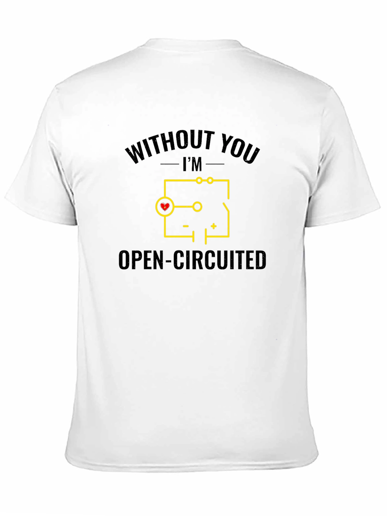 Black Open-Circuited Heart Graphic Tee - Black Cotton T-Shirt view 11