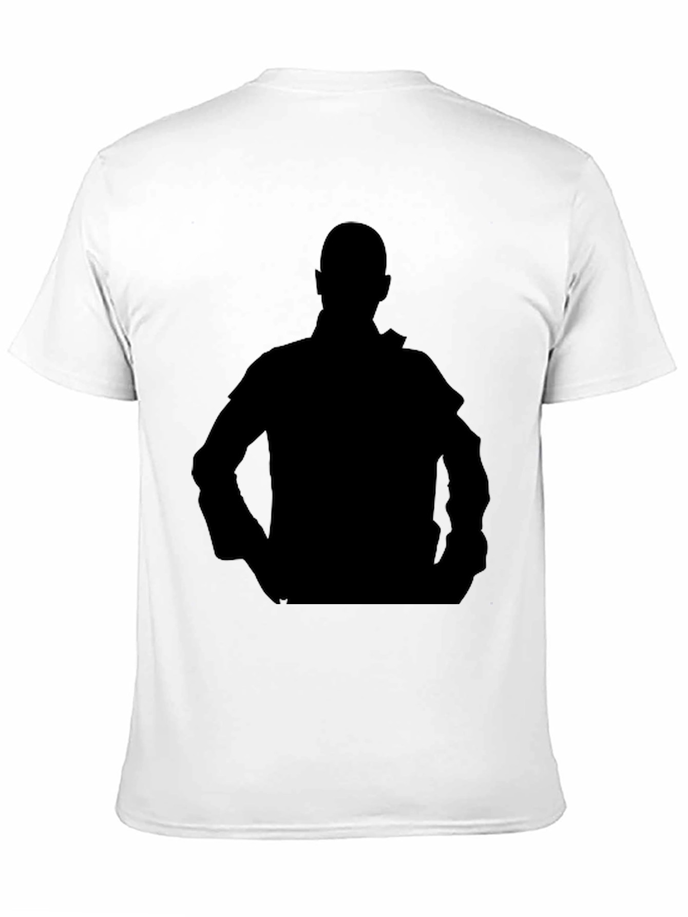 Black Men's Black T-Shirt with Silhouette Graphic view 11