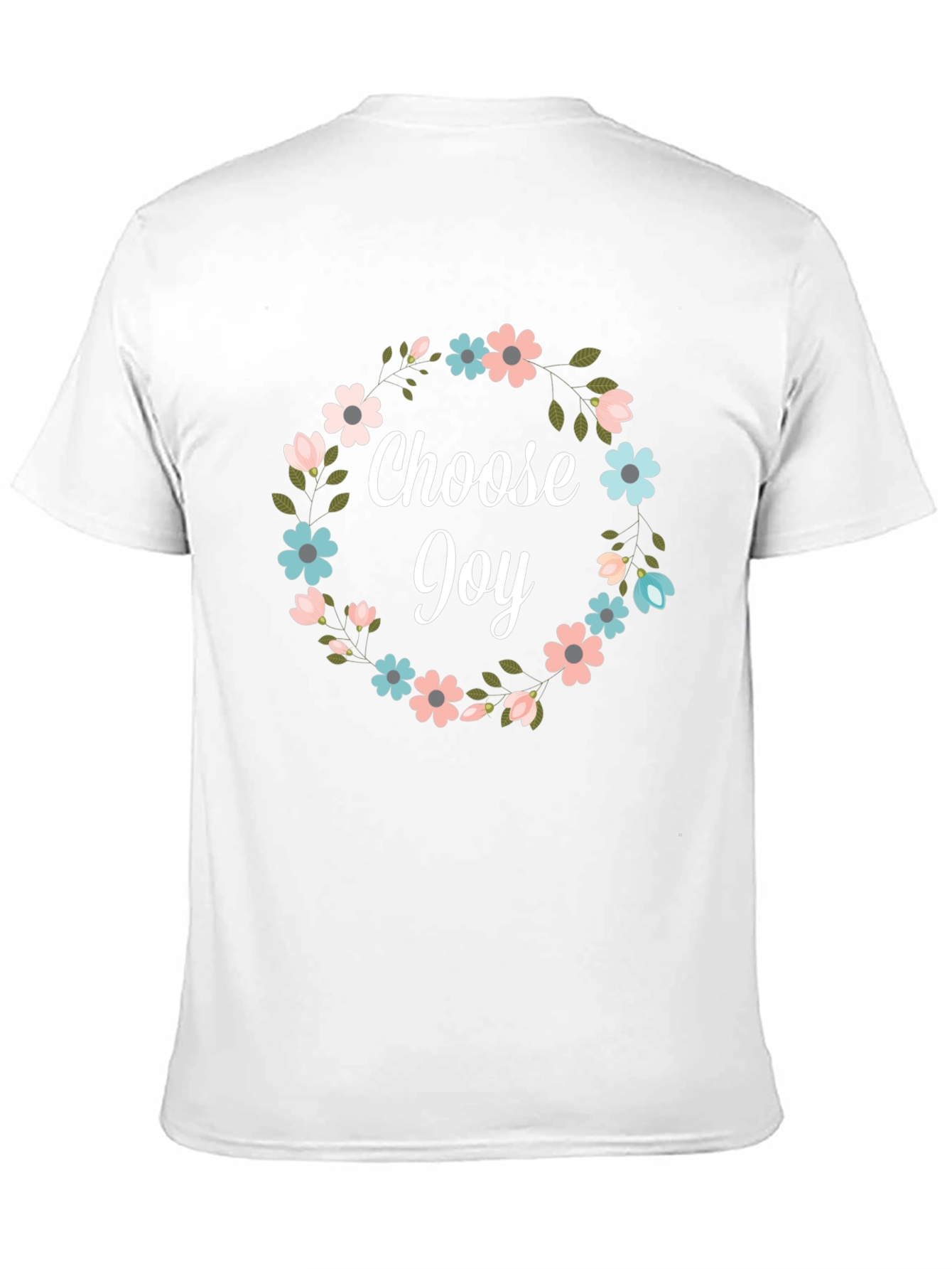 Black Choose Joy Floral Wreath Graphic T-Shirt view 11