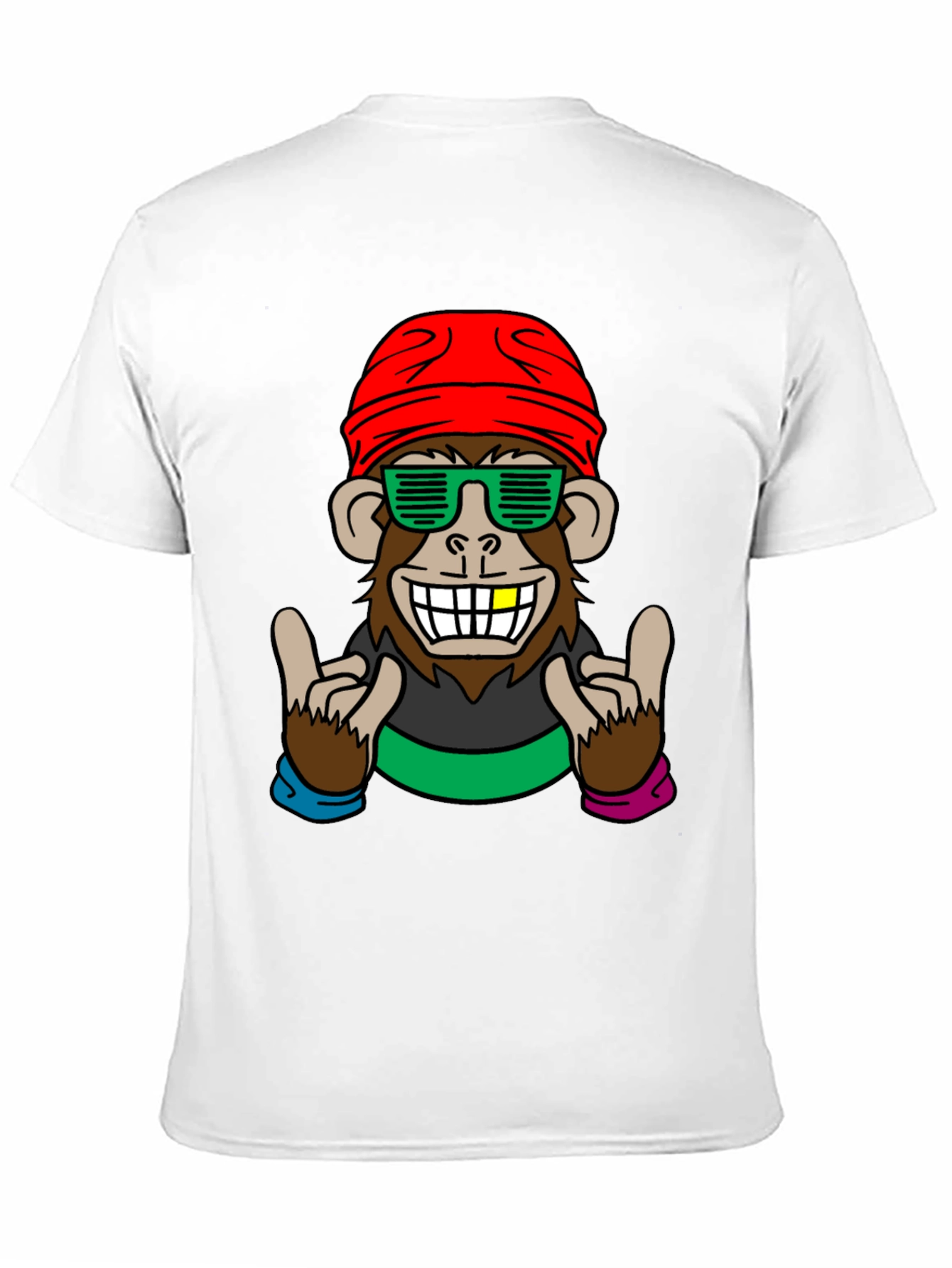 Black Cool Monkey Graphic Tee - Fun Novelty Shirt view 11