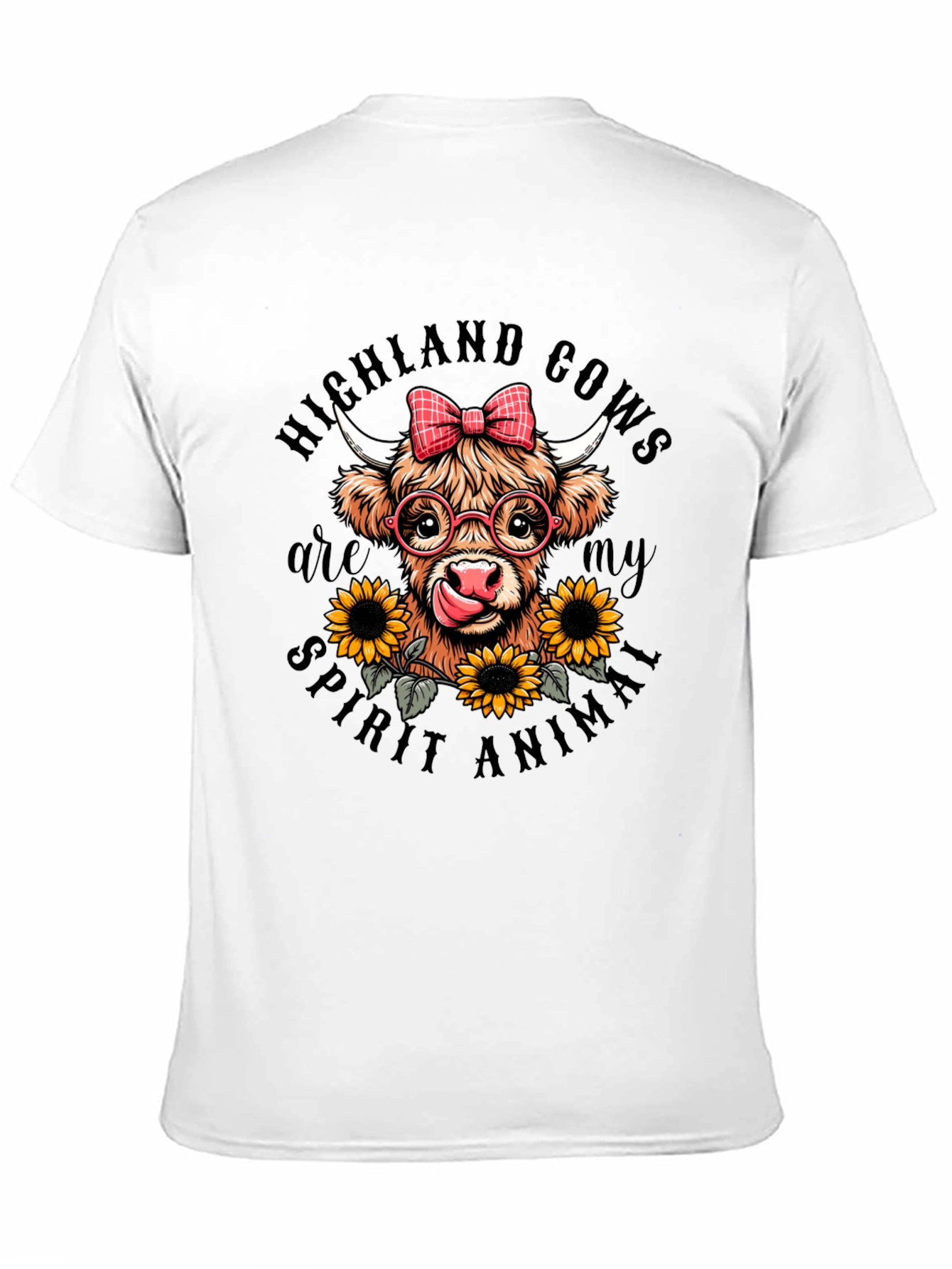Black Highland Cow Spirit Animal Graphic T-Shirt view 11