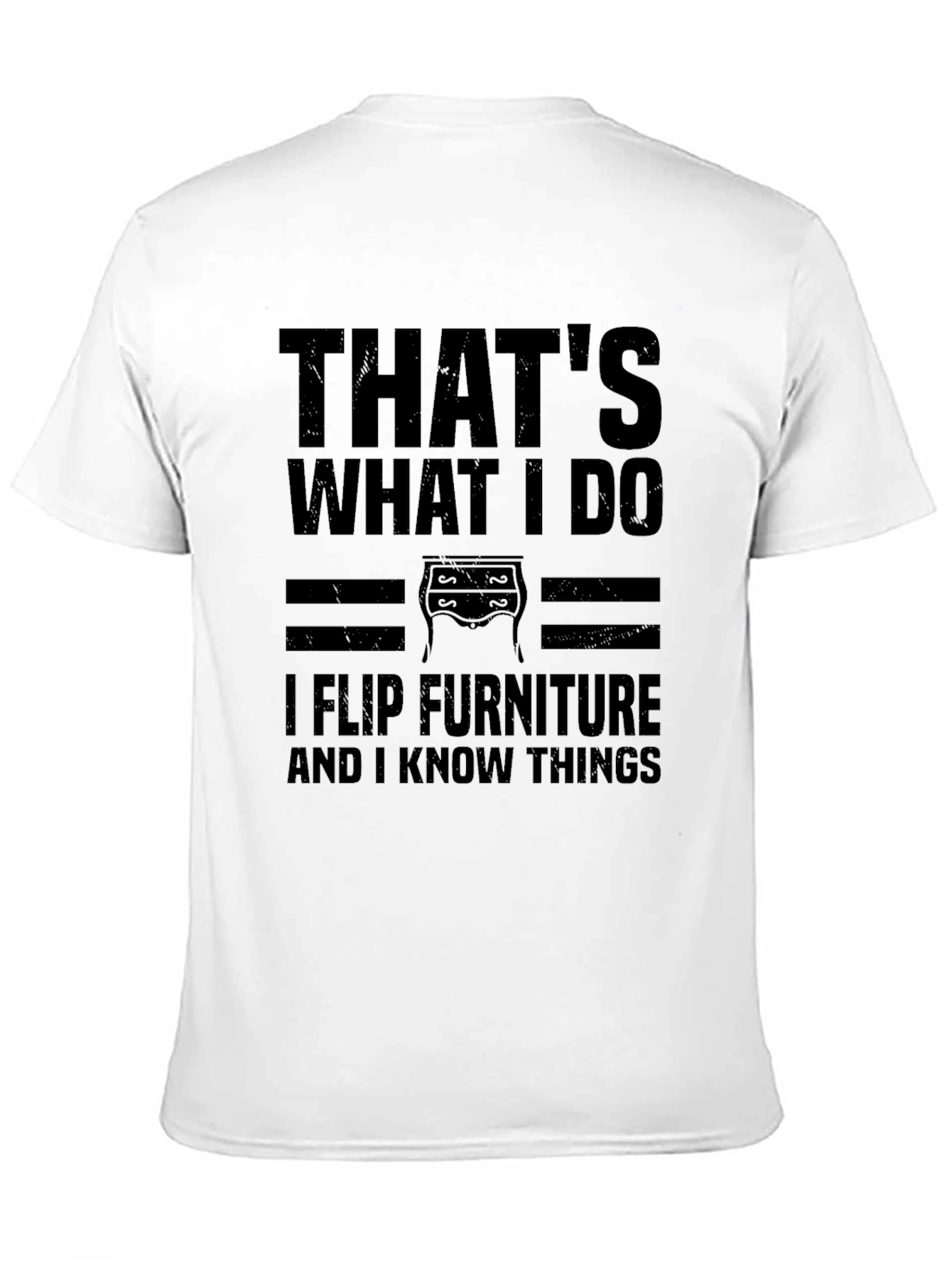 Black I Flip Furniture T-Shirt - Funny Graphic Tee view 11