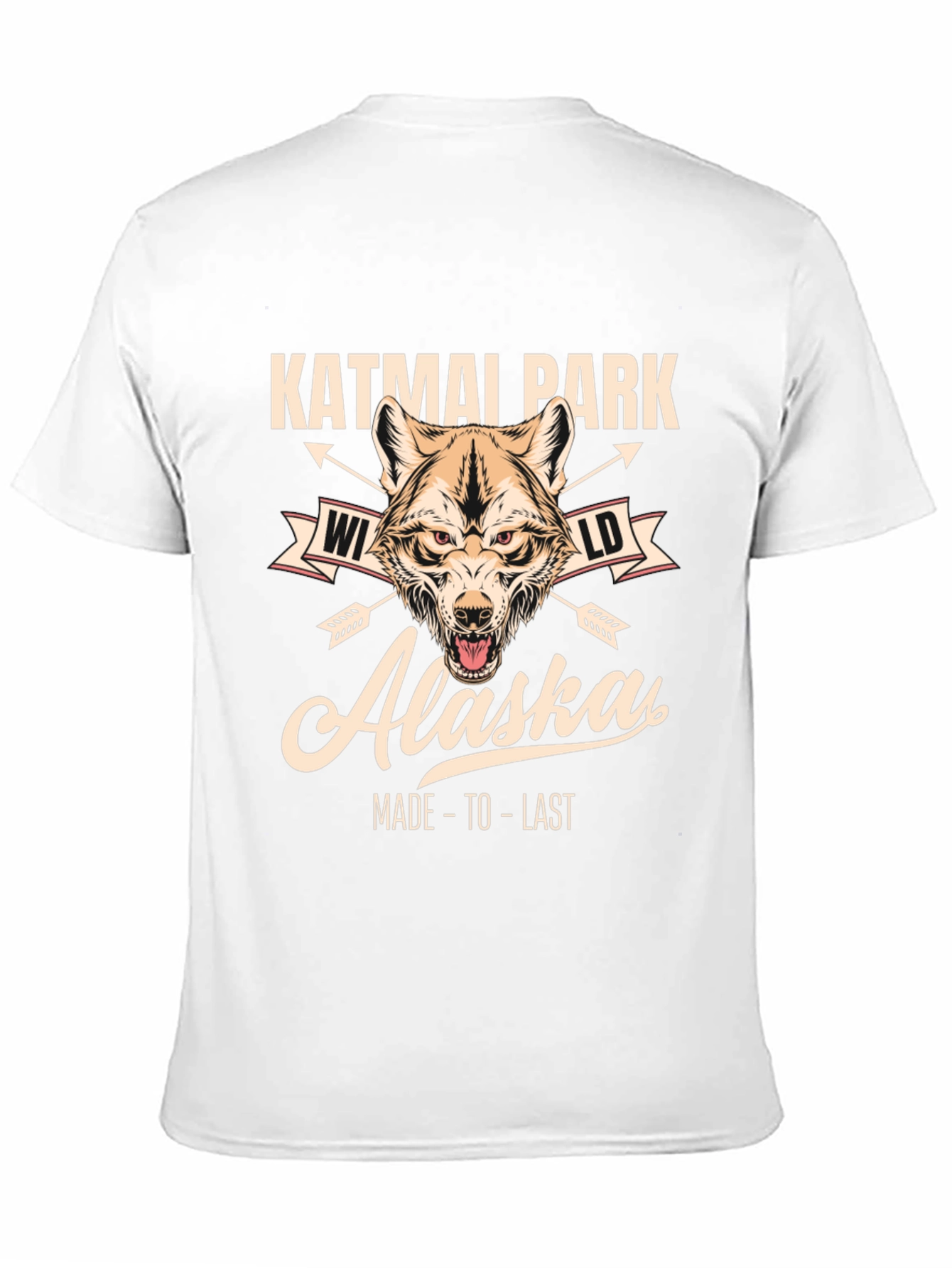 Black Katmai Park Alaska Wolf Graphic T-Shirt view 11