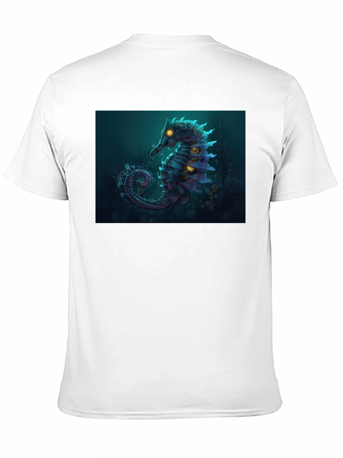 Black Steampunk Seahorse Graphic Tee view 11