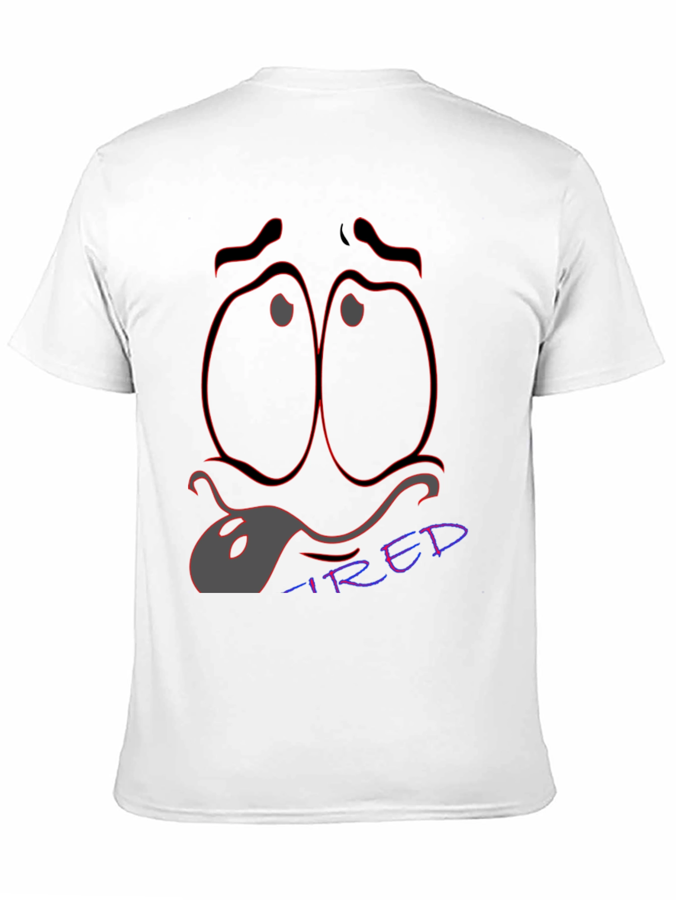 Black Tired Expression T-Shirt - Unique Graphic Tee view 11