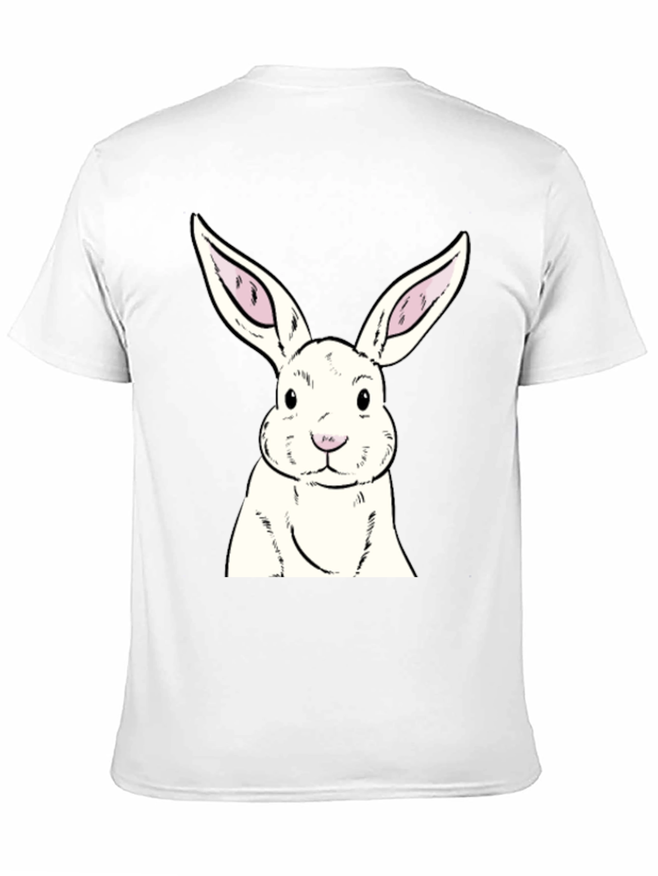 Black Bunny Graphic Tee - Soft Black Cotton Rabbit Print Shirt view 11