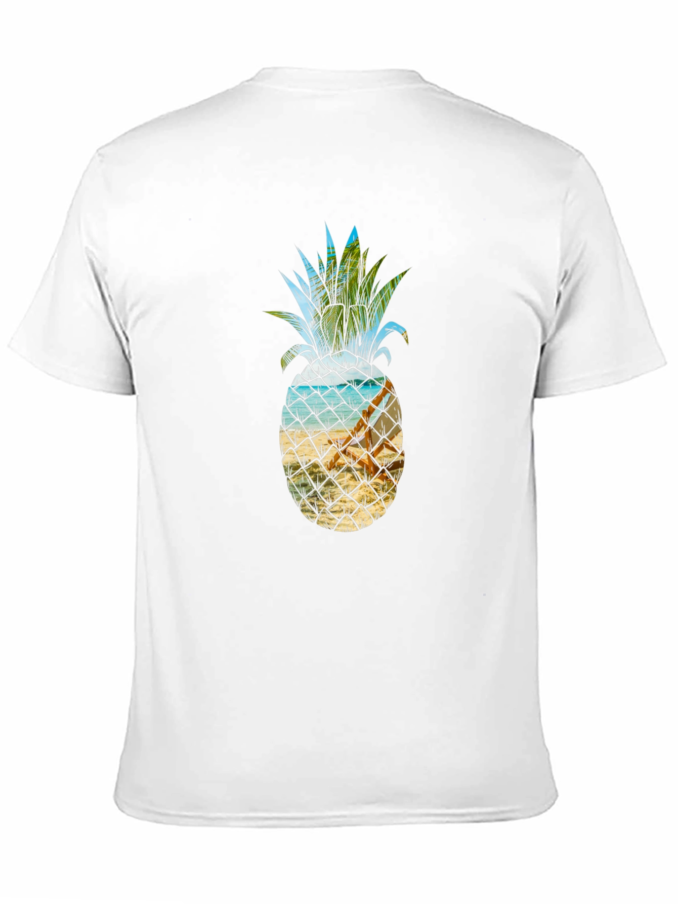 Black Tropical Pineapple Beach T-Shirt view 11