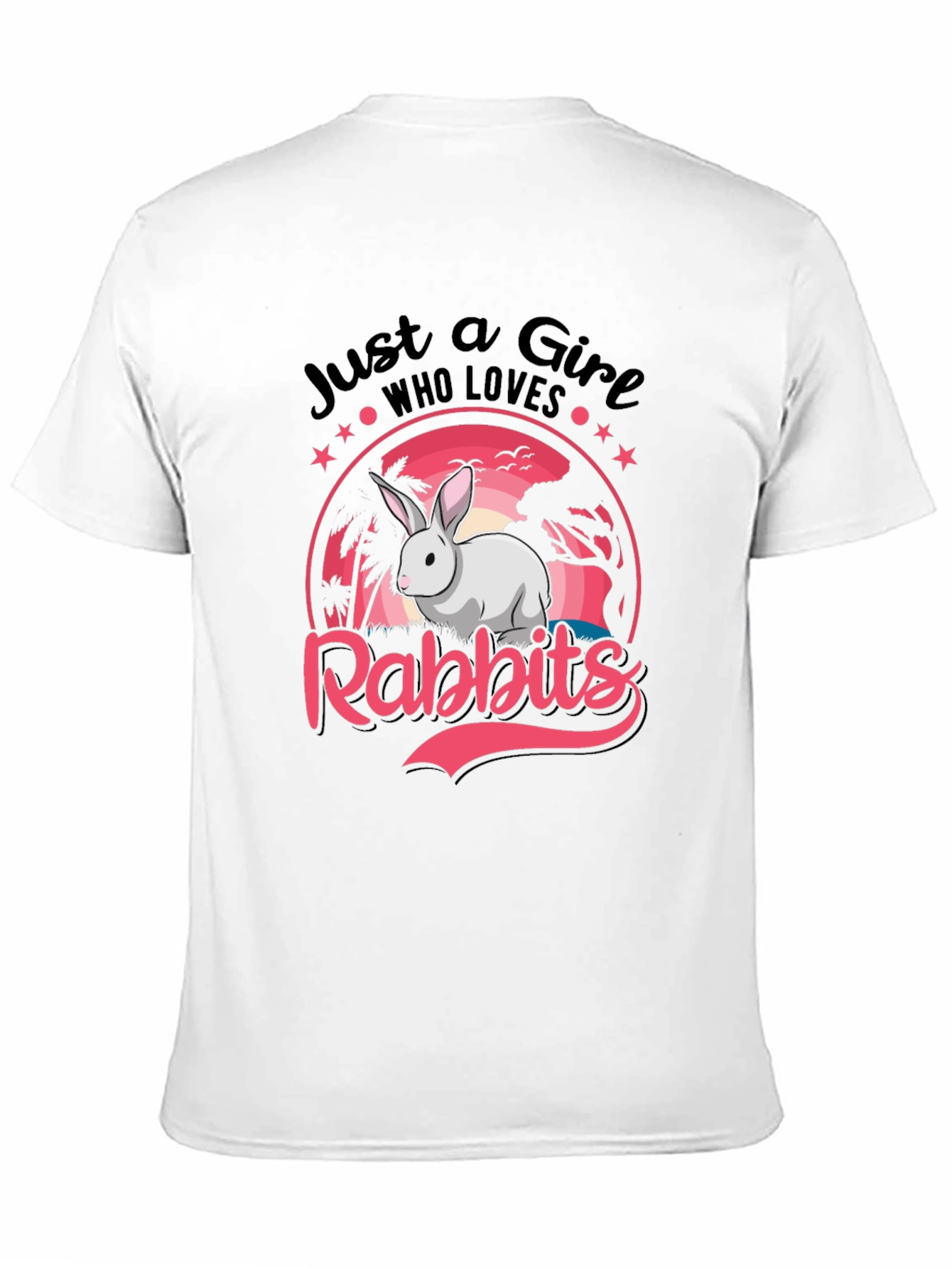 Black Just a Girl Who Loves Rabbits T-Shirt view 11