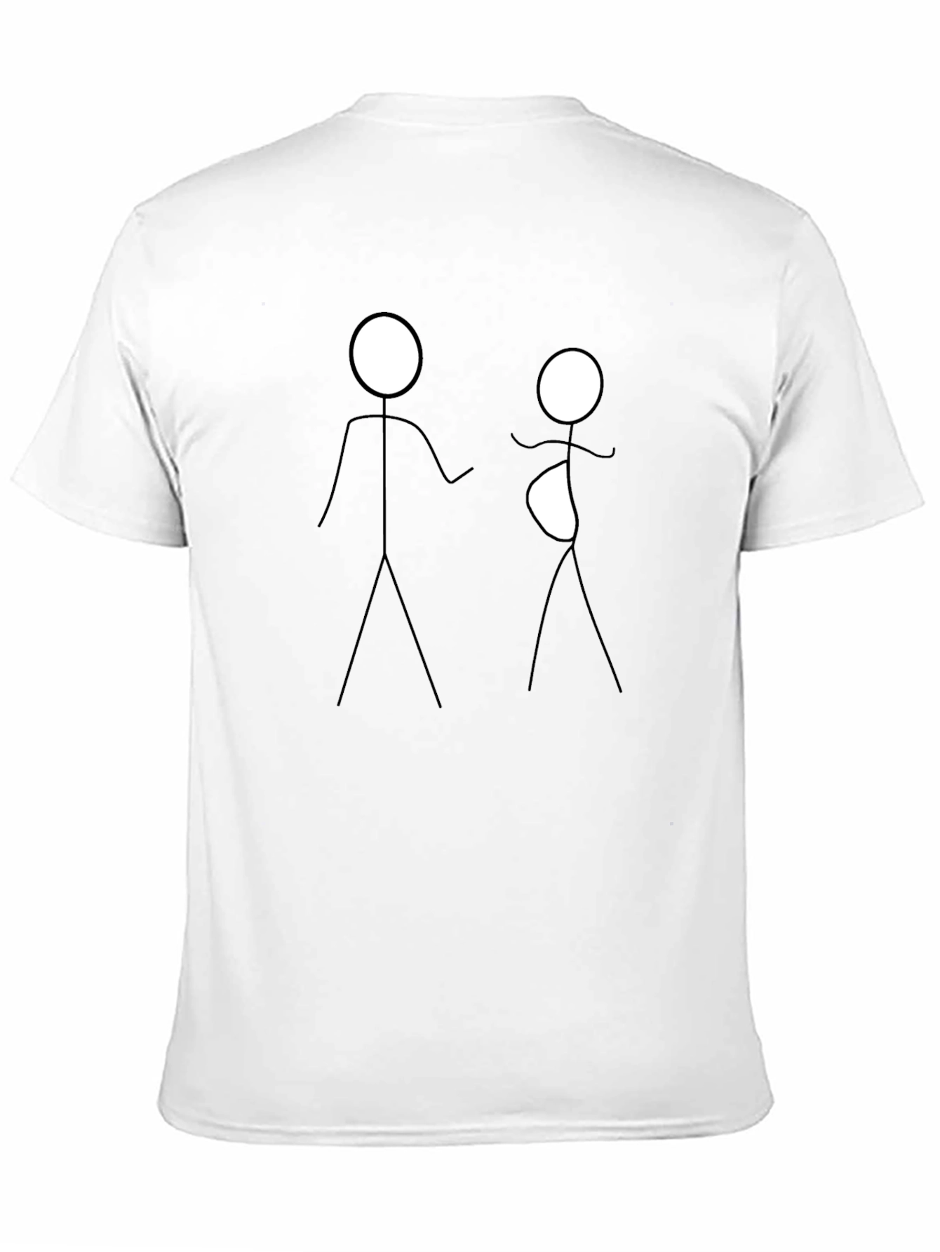 Black Stick Figure Pregnancy Announcement T-Shirt view 11