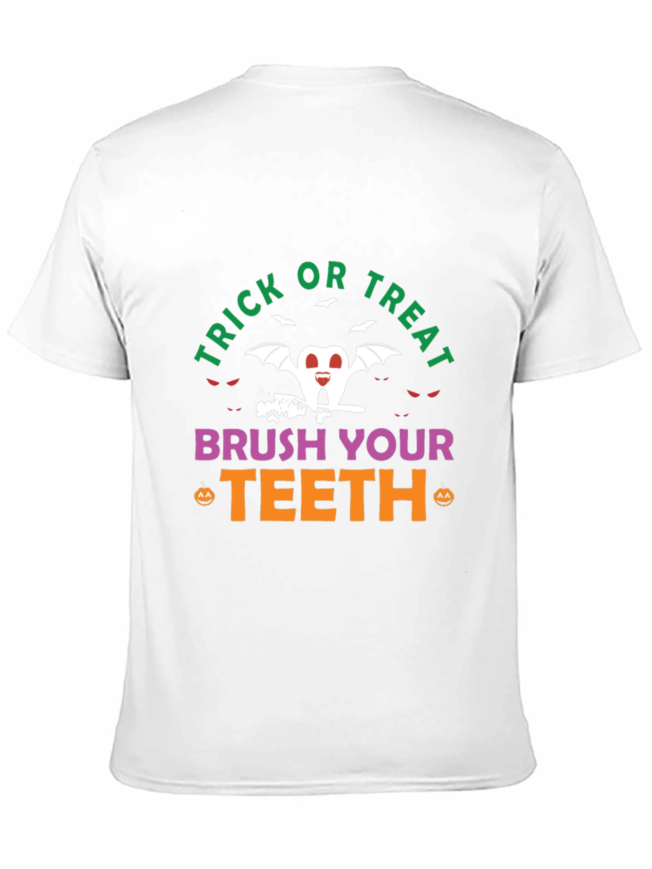 Black Trick or Treat Brush Your Teeth Halloween T-Shirt view 11