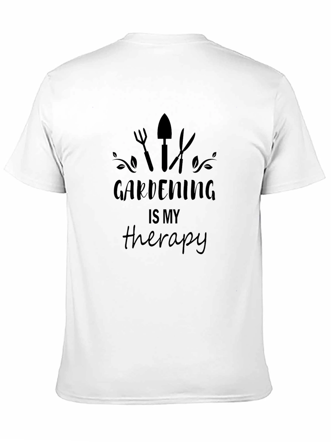 Black Gardening Is My Therapy T-Shirt - Black view 11