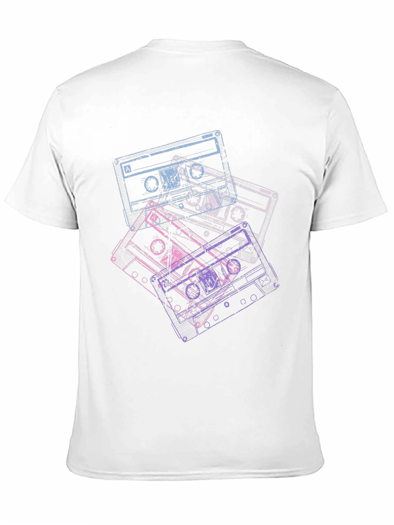 Black Retro Cassette Tape Graphic Tee - Vintage Music Lover Shirt view 11
