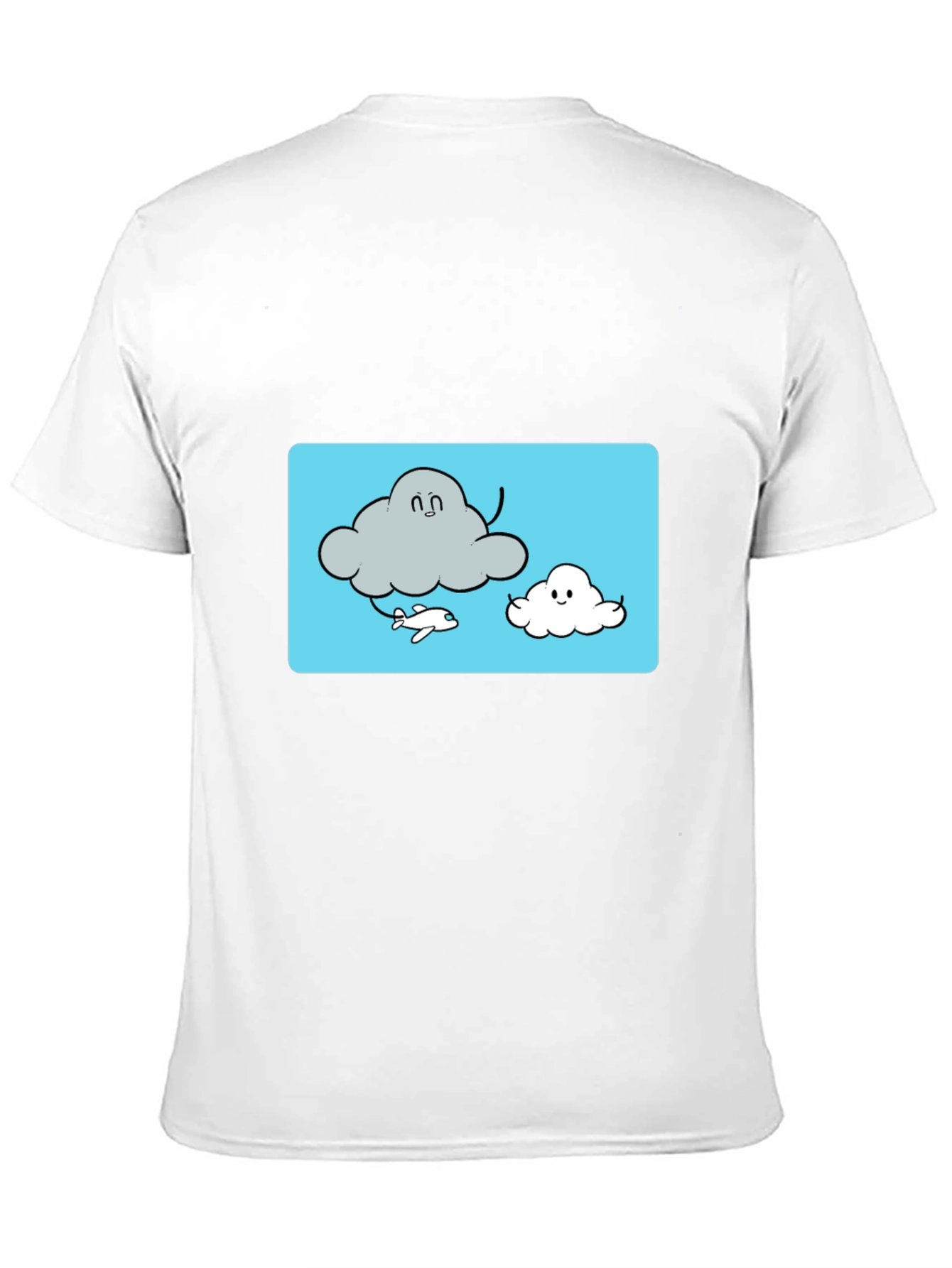 Black Cloud Cartoon Graphic Tee - Black Cotton T-Shirt view 11