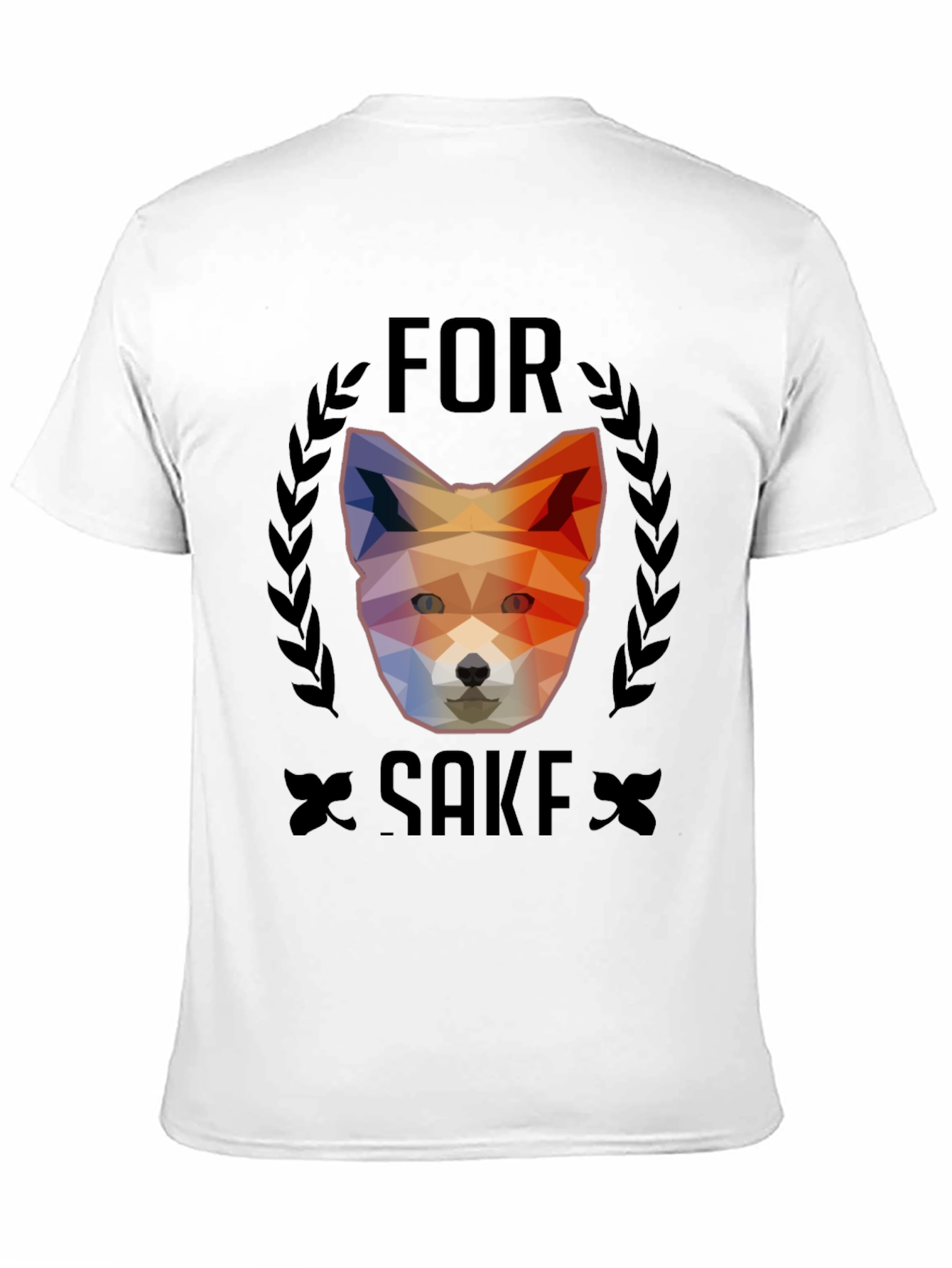 Black Geometric Fox For Sake Graphic Tee - Soft Cotton Blend view 11