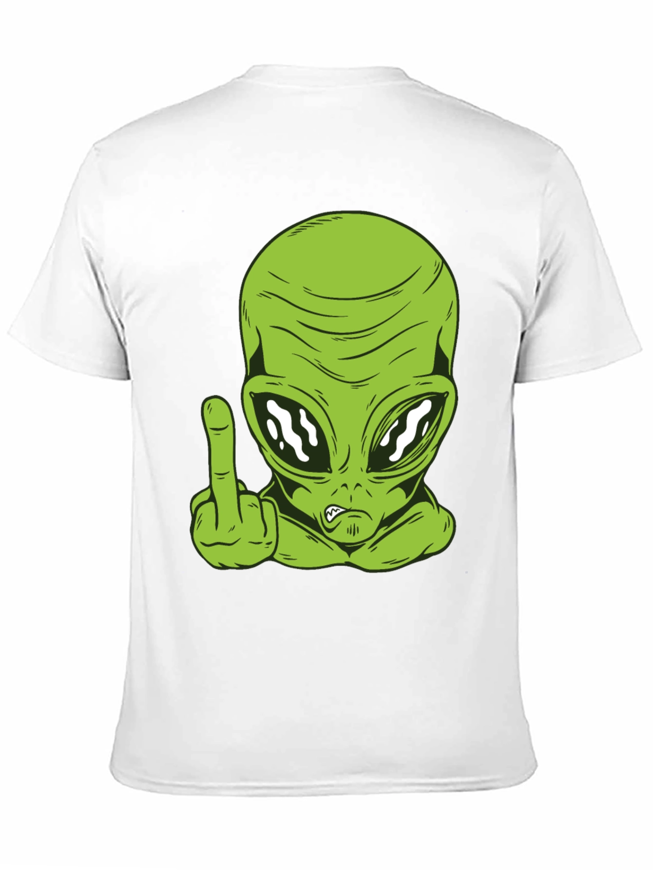 Black Alien Middle Finger Graphic T-Shirt - Black view 11
