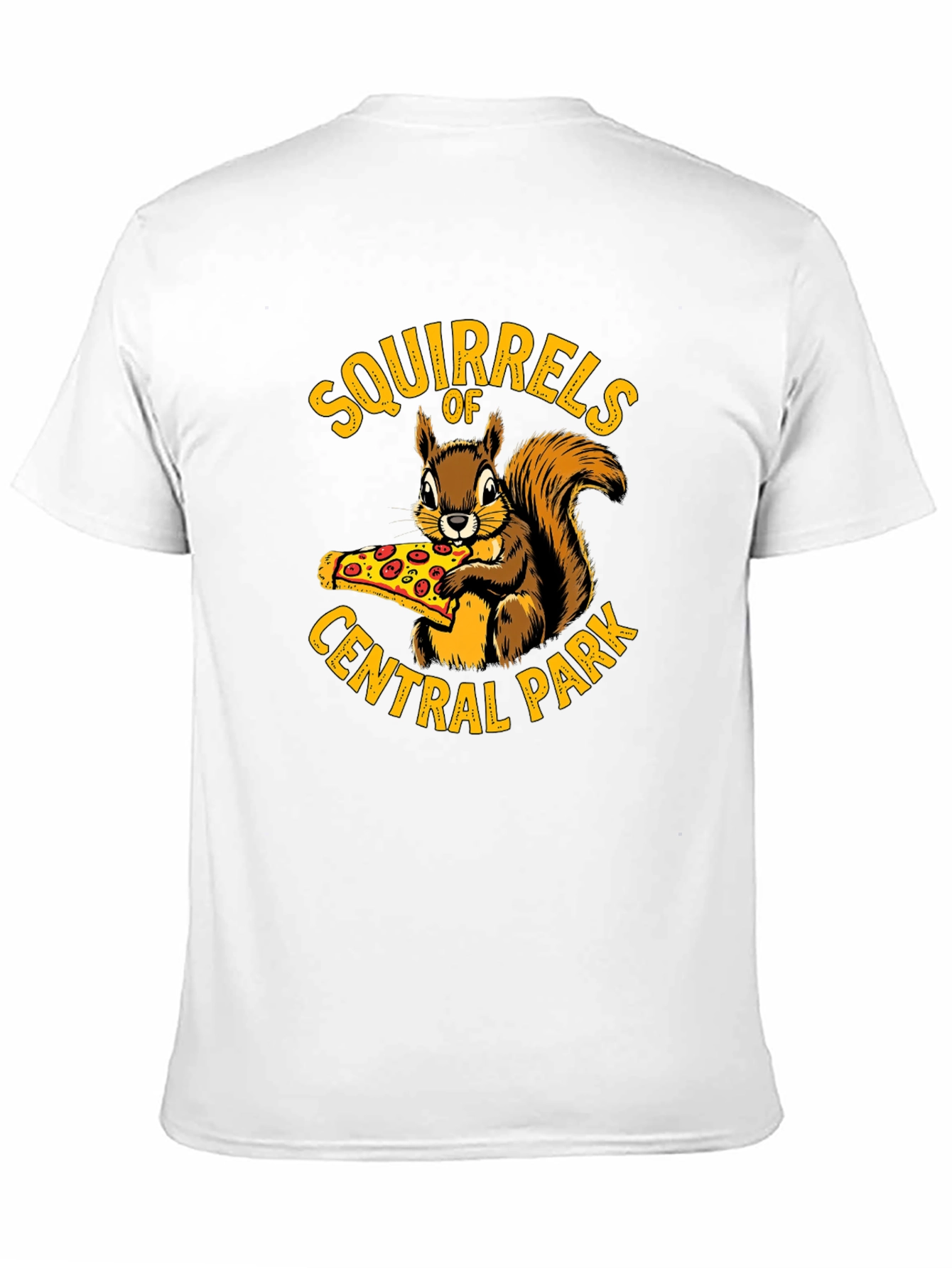 Black Squirrels of Central Park Pizza T-Shirt view 11