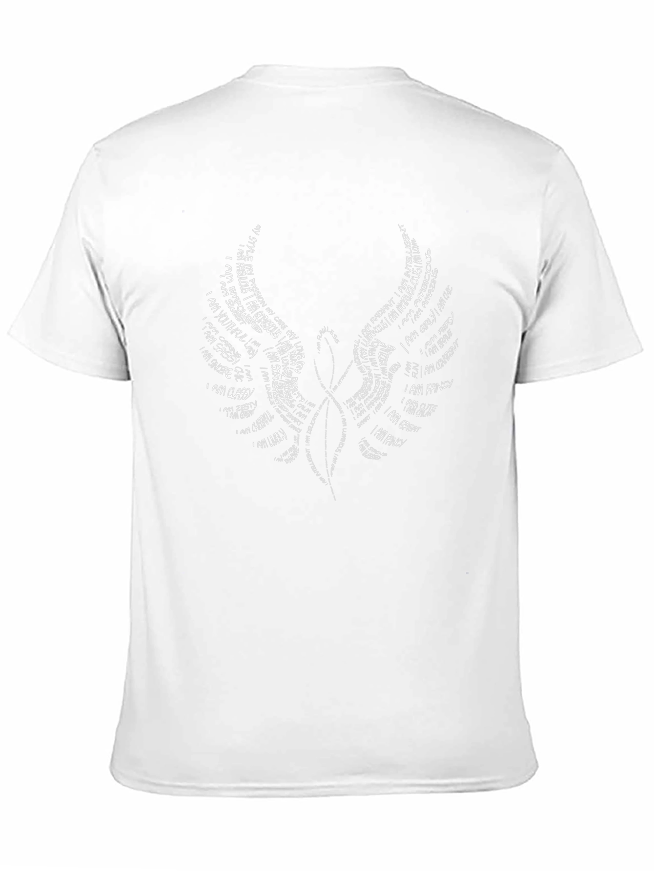 Black Empowering Word Art Wings Graphic Tee - Unisex Black T-Shirt view 11