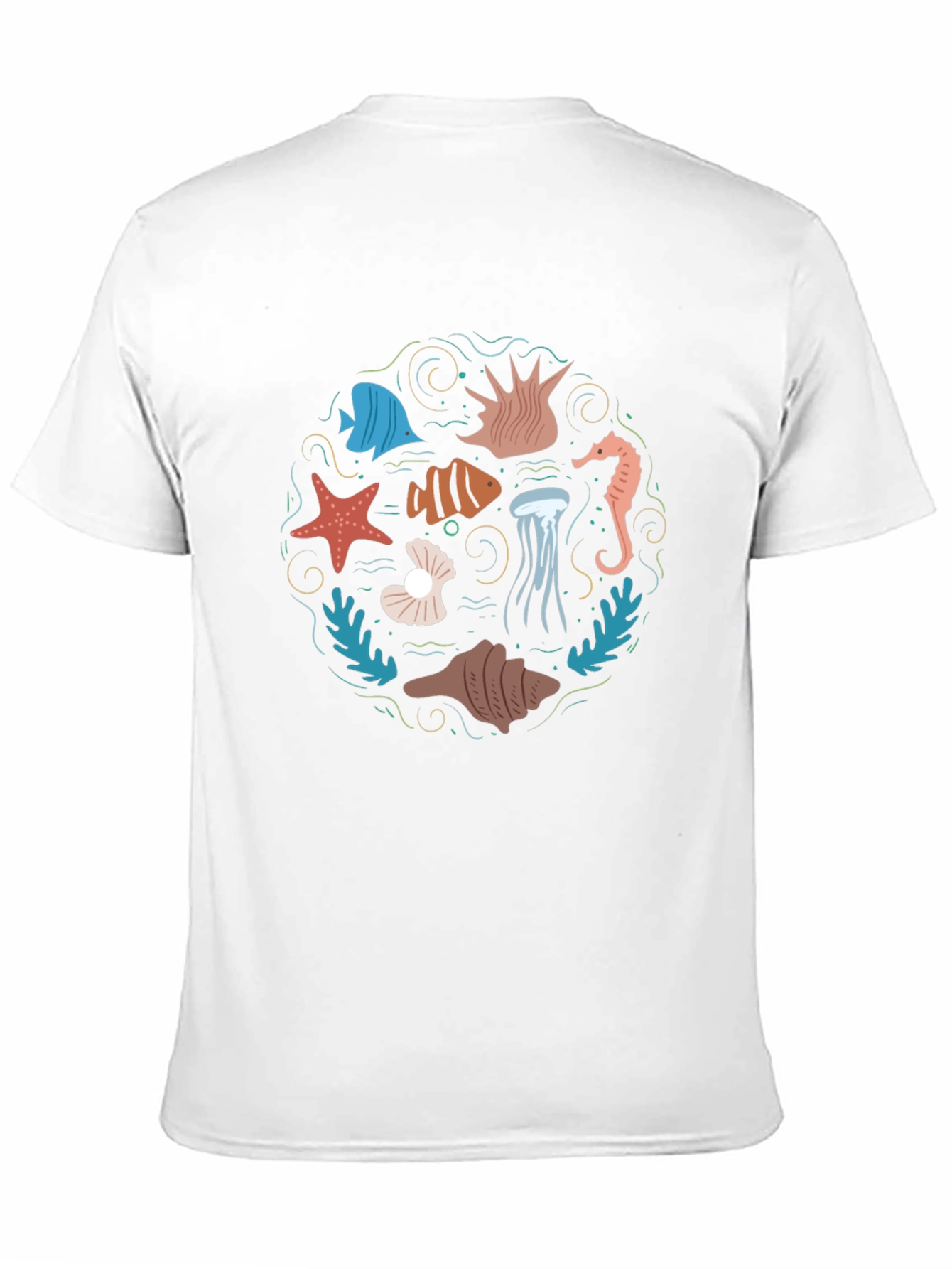 Ocean Life Graphic Tee - Black Cotton T-Shirt - 11