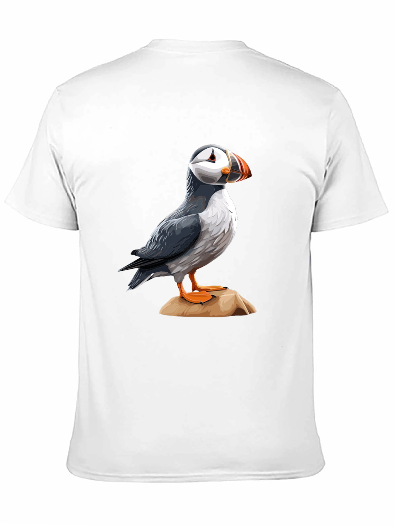 Black Puffin Bird Graphic T-Shirt - Black Casual Tee view 11