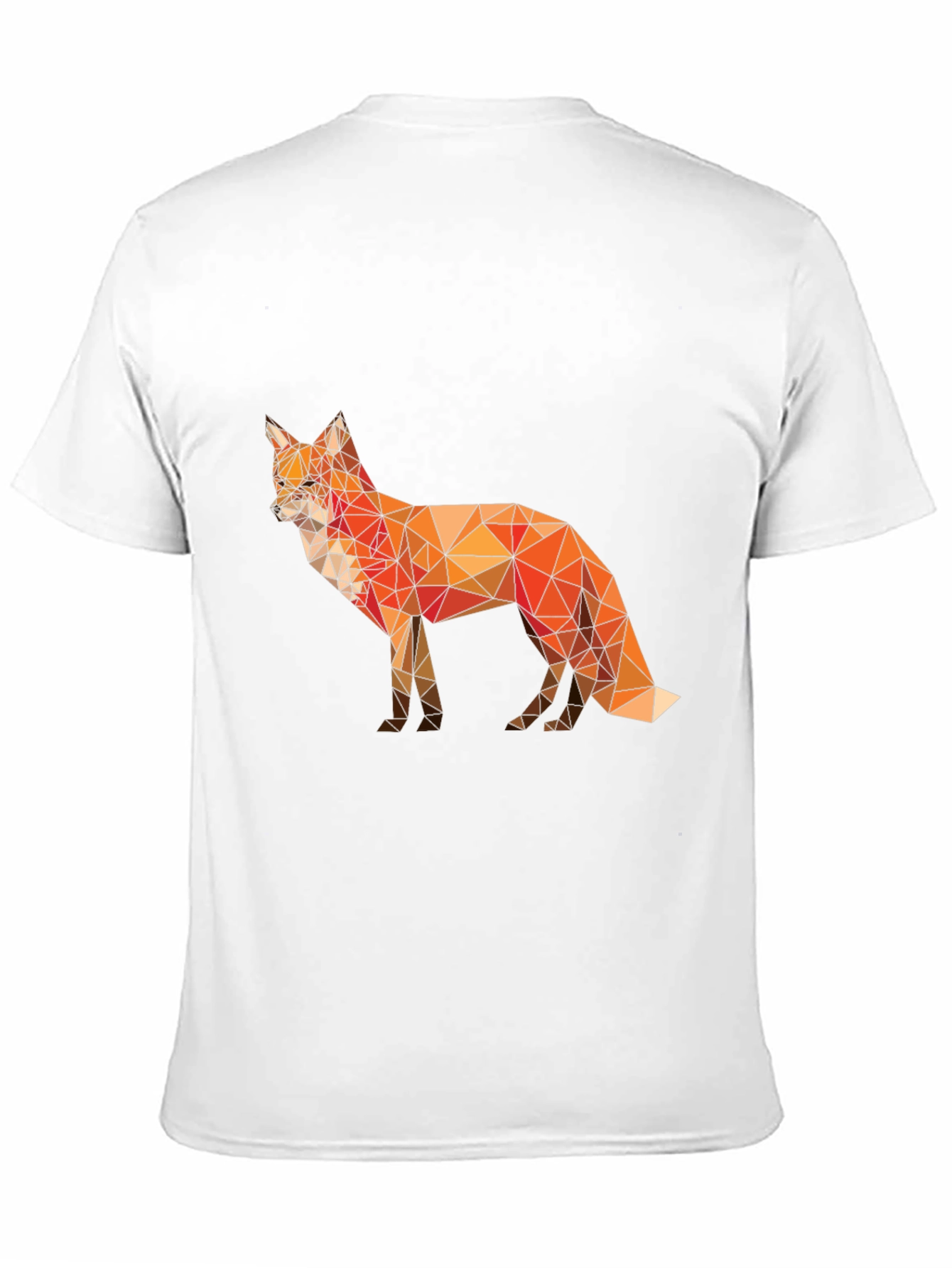 Black Geometric Fox Graphic T-Shirt - Modern Poly Art Tee view 11