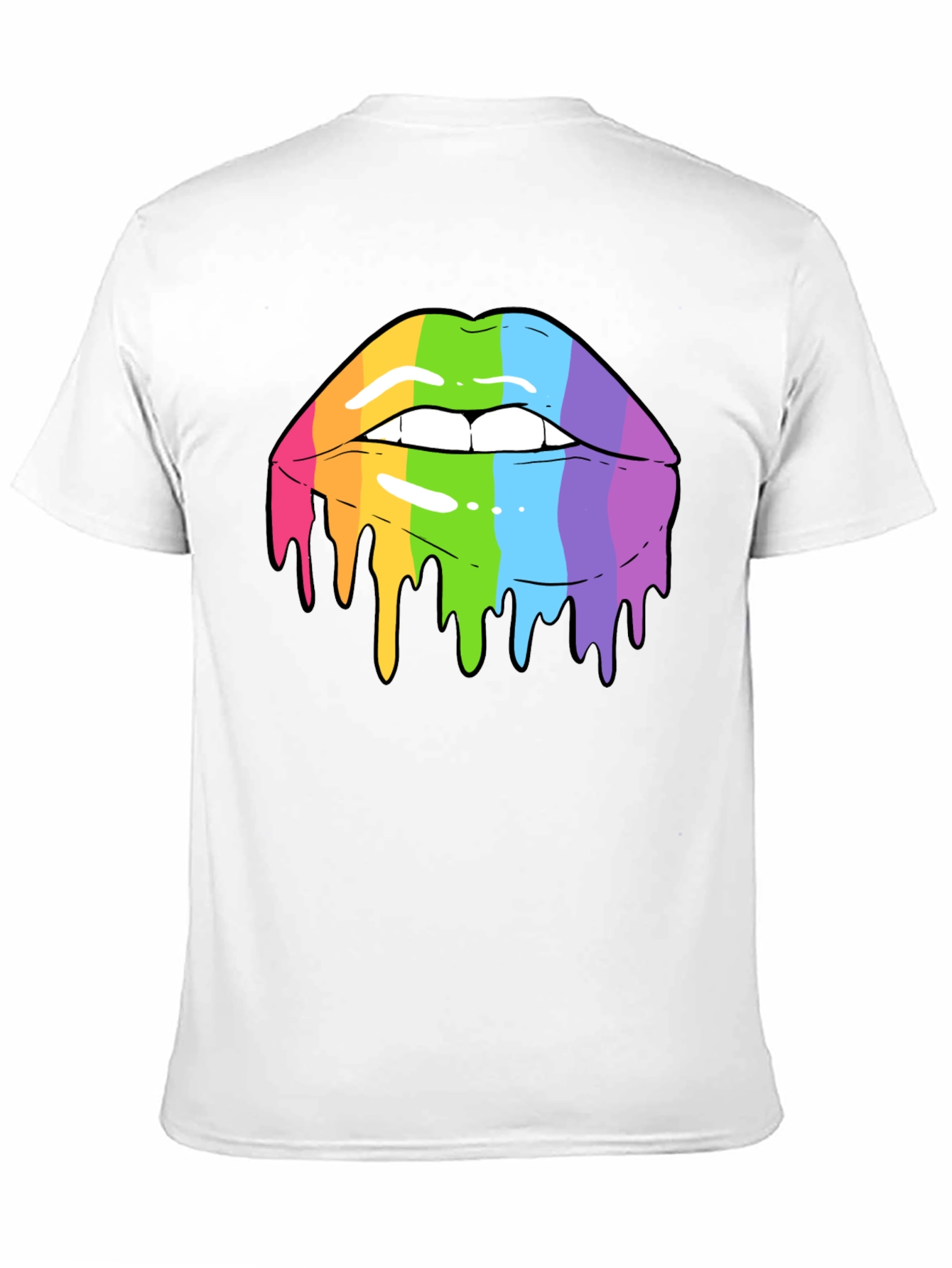Black Rainbow Lips Graphic T-Shirt view 11