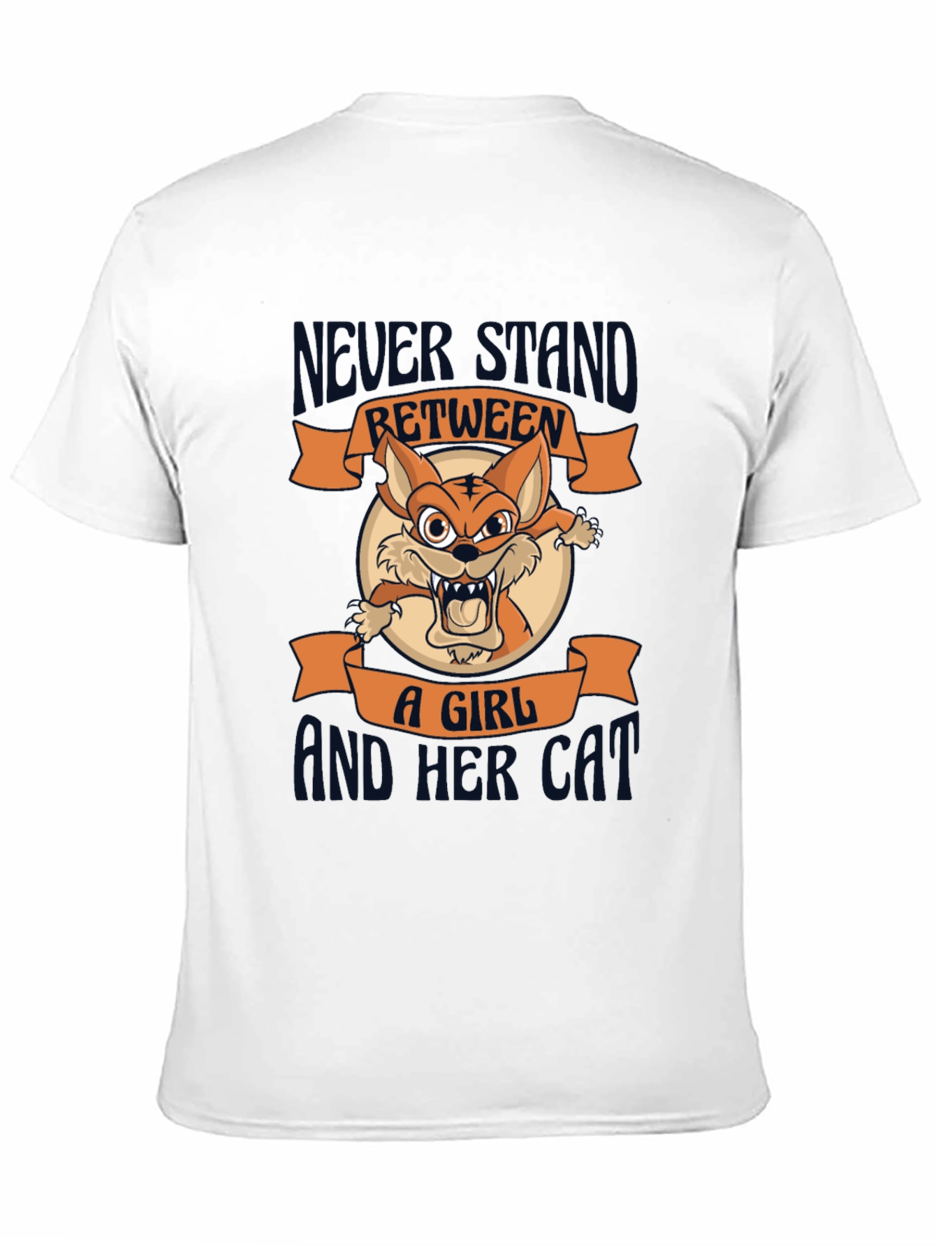 Black Never Stand Between a Girl and Her Cat T-Shirt view 11