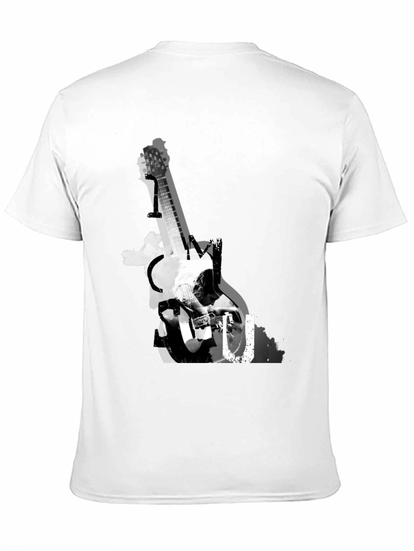 Guitar Graphic Print Tee - Black - 11